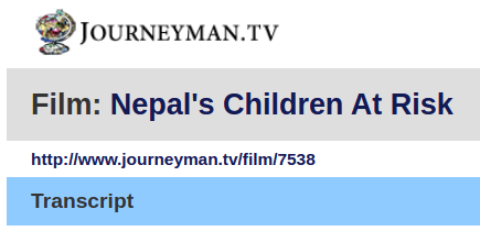 NEPAL’S CHILDREN AT RISK