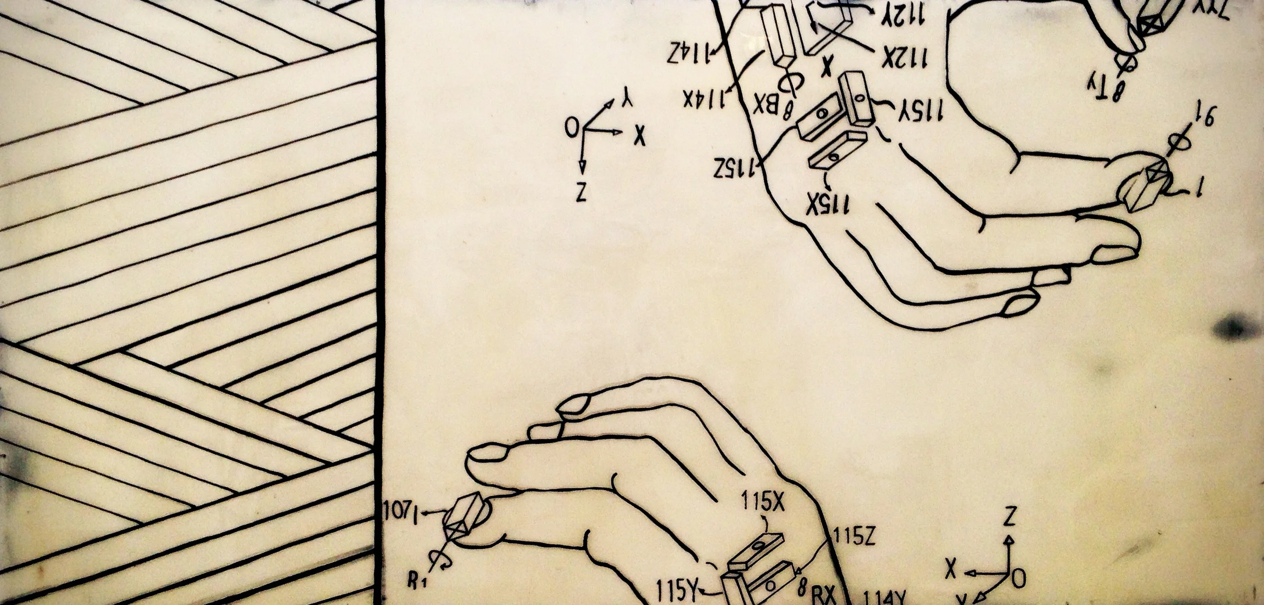 "object: hand + mechanism"