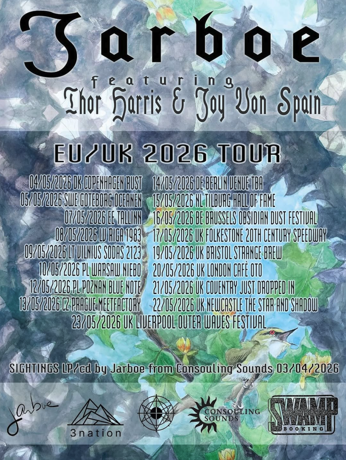 Thor Harris joins Jarboe for May UK/EU 2026 Tour