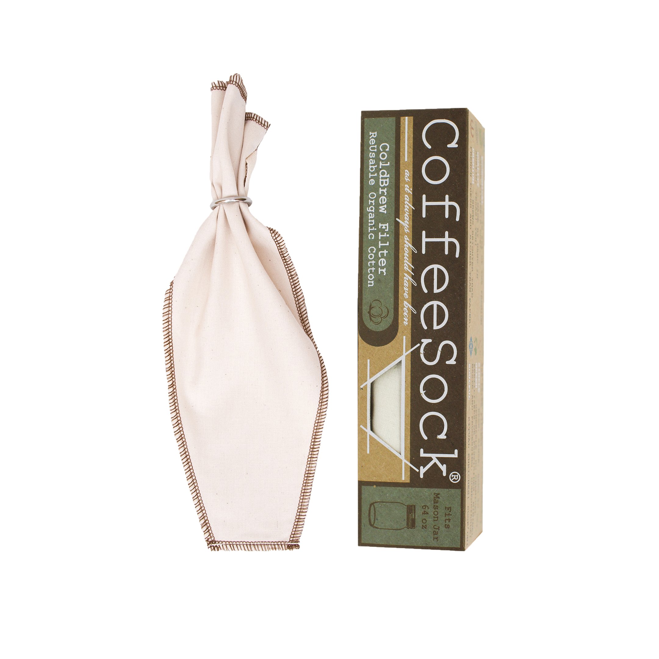 CoffeeSock Filtros de café reutilizables de algodón orgánico V60-02 Natural Certificado por GOTS hechos para adaptarse a hario 