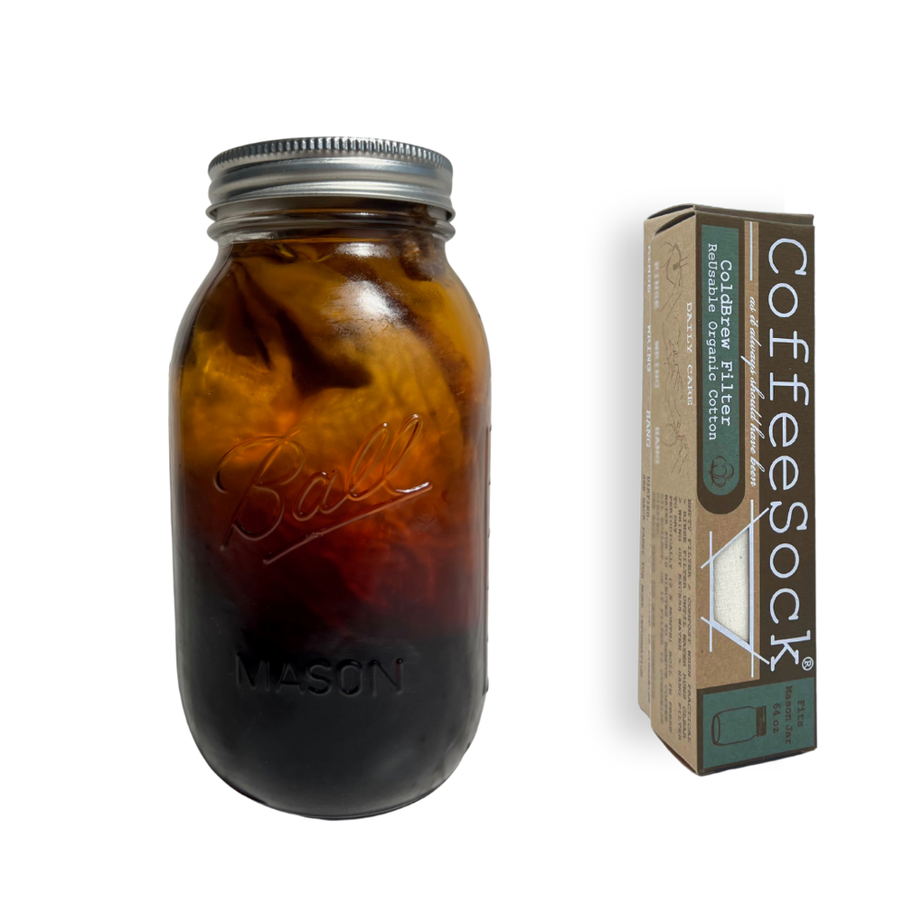 Cold Brew Coffee Maker Kit: Wide Mouth Mason Jar with Screw Top