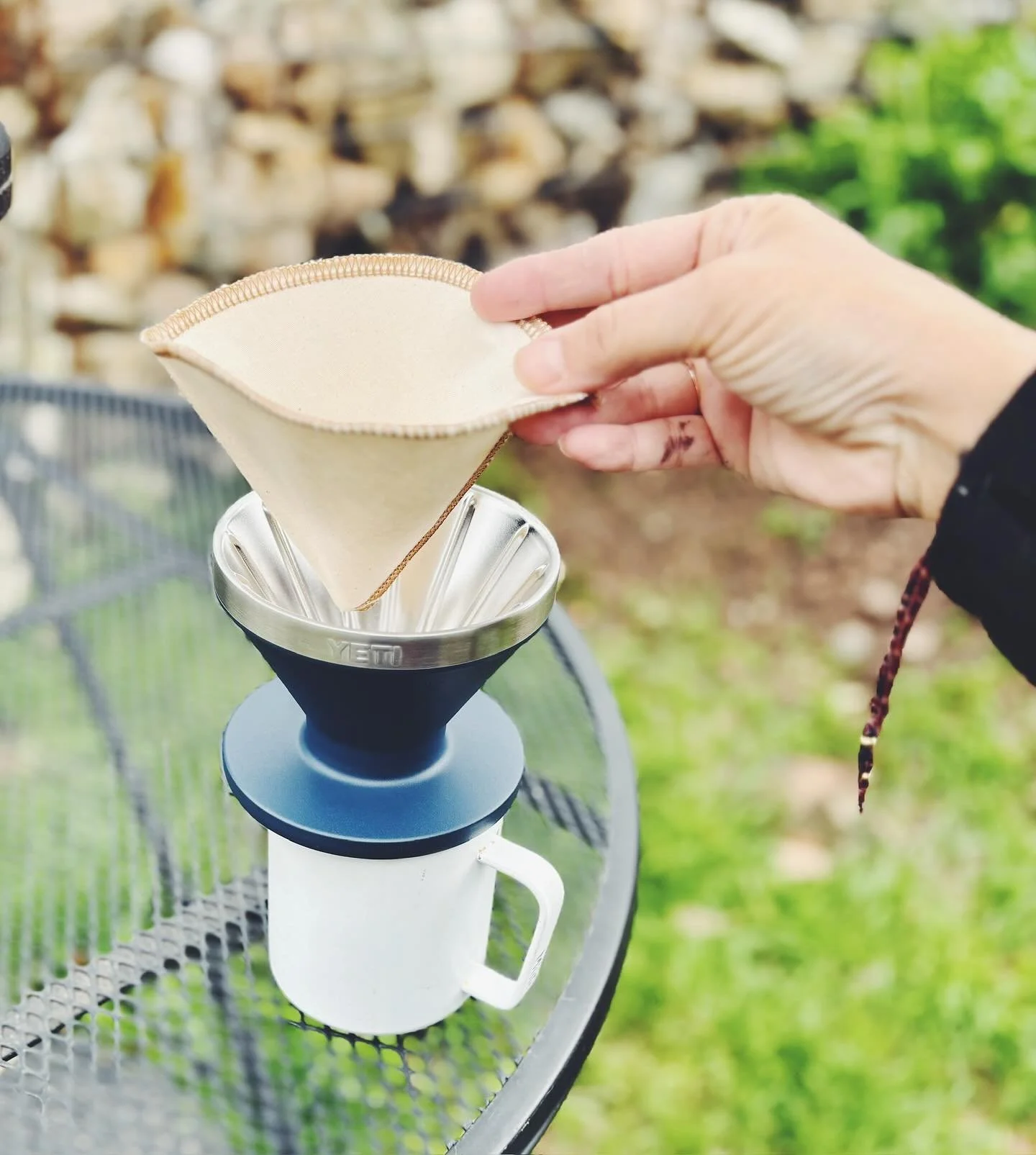 A @yeti coffee pour over is a must for any adventure, near or far… at home or onthe trail… it is made out of stainless steel, making it is a super durable option for a classic pour over brew. ☕️
#coffeesock #yeti #pourovercoffee #reusa