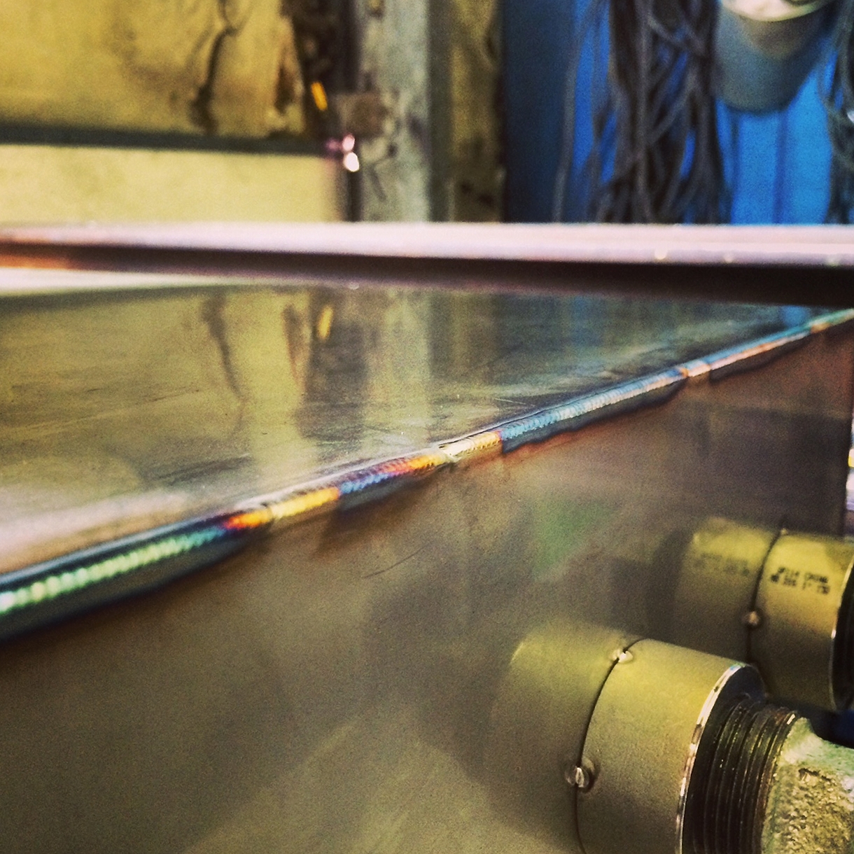 Stainless Steel Welds on a chemical tank