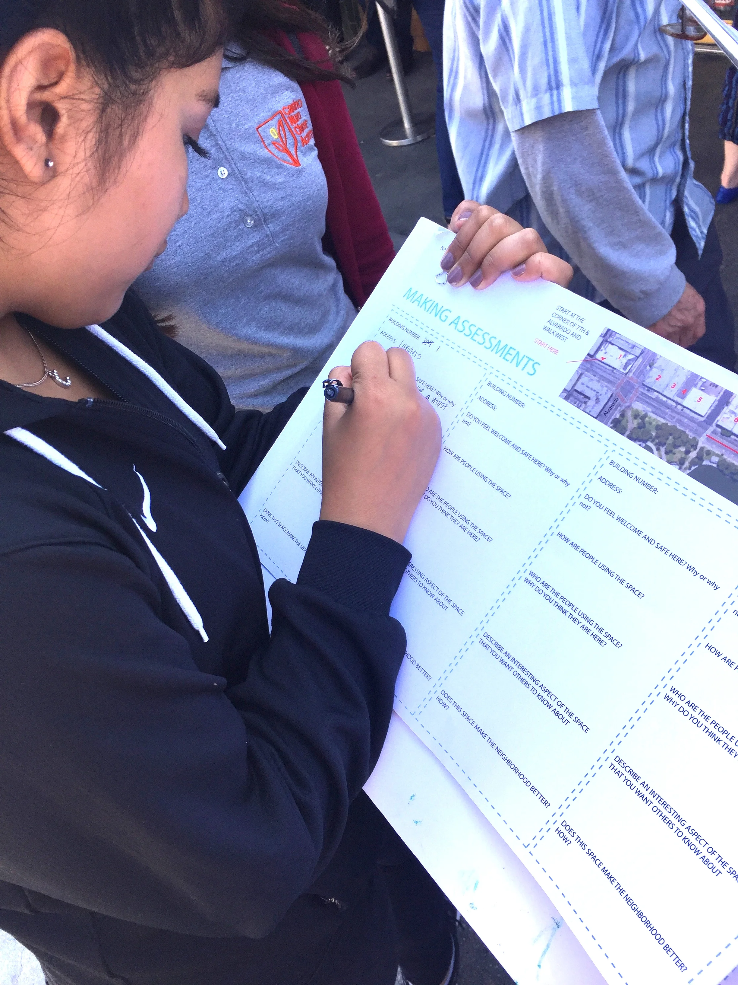 student during asset mapping activity