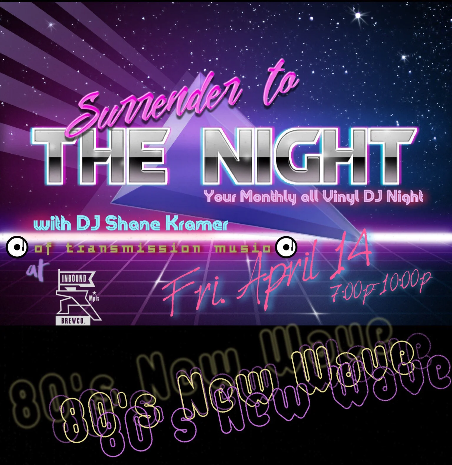 80's New Wave Vinly Night w/ DJ Shane Kramer