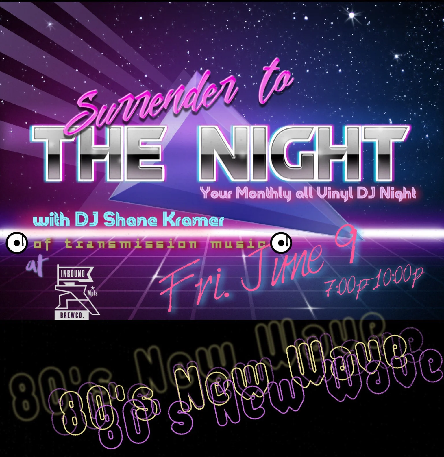 80'S NEW WAVE VINLY NIGHT W/ DJ SHANE KRAMER