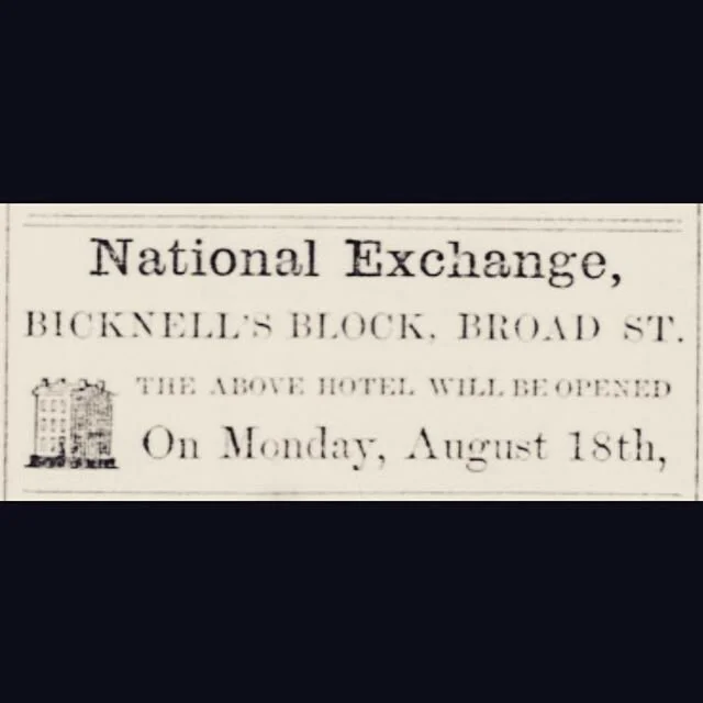 Newspaper Clipping announcing the grand opening of the National Exchange Hotel &amp; Bar on Monday, August 18, 1856. Plus another clipping announcing the Nash&rsquo;s new ownership two years later. From the Nevada Journal. .
.
.
#saloon #tavern #pub 