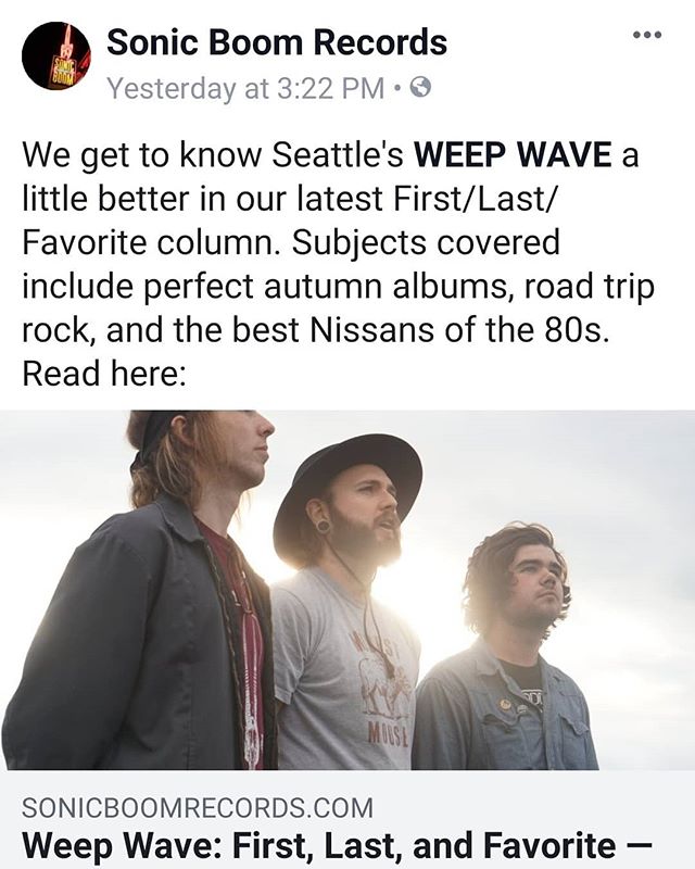 Thanks @sonicboomrecords for having us on the blog. Check out our First/Last/Favorite Column. You can still pick up a copy of "S.A.D." in store! 🤟
