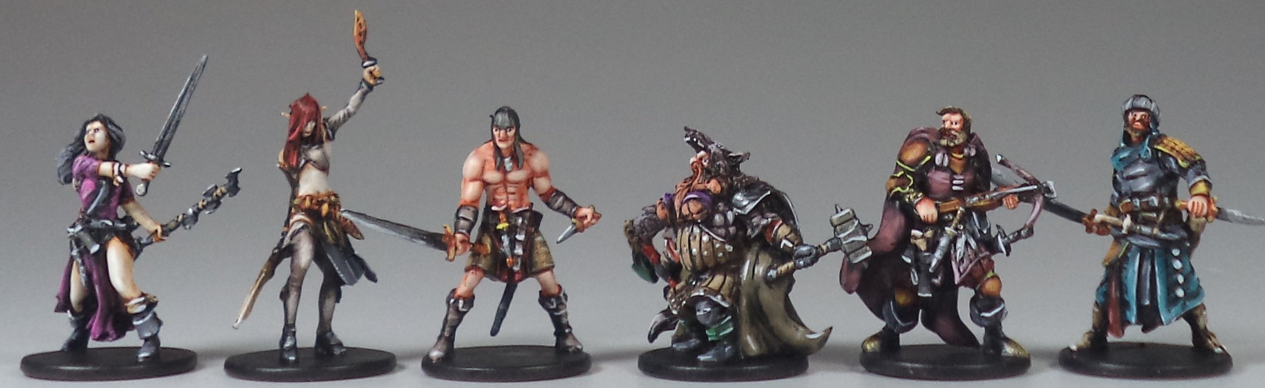 Miniature British Paintable Figurines - 5 Characters and Weapon
