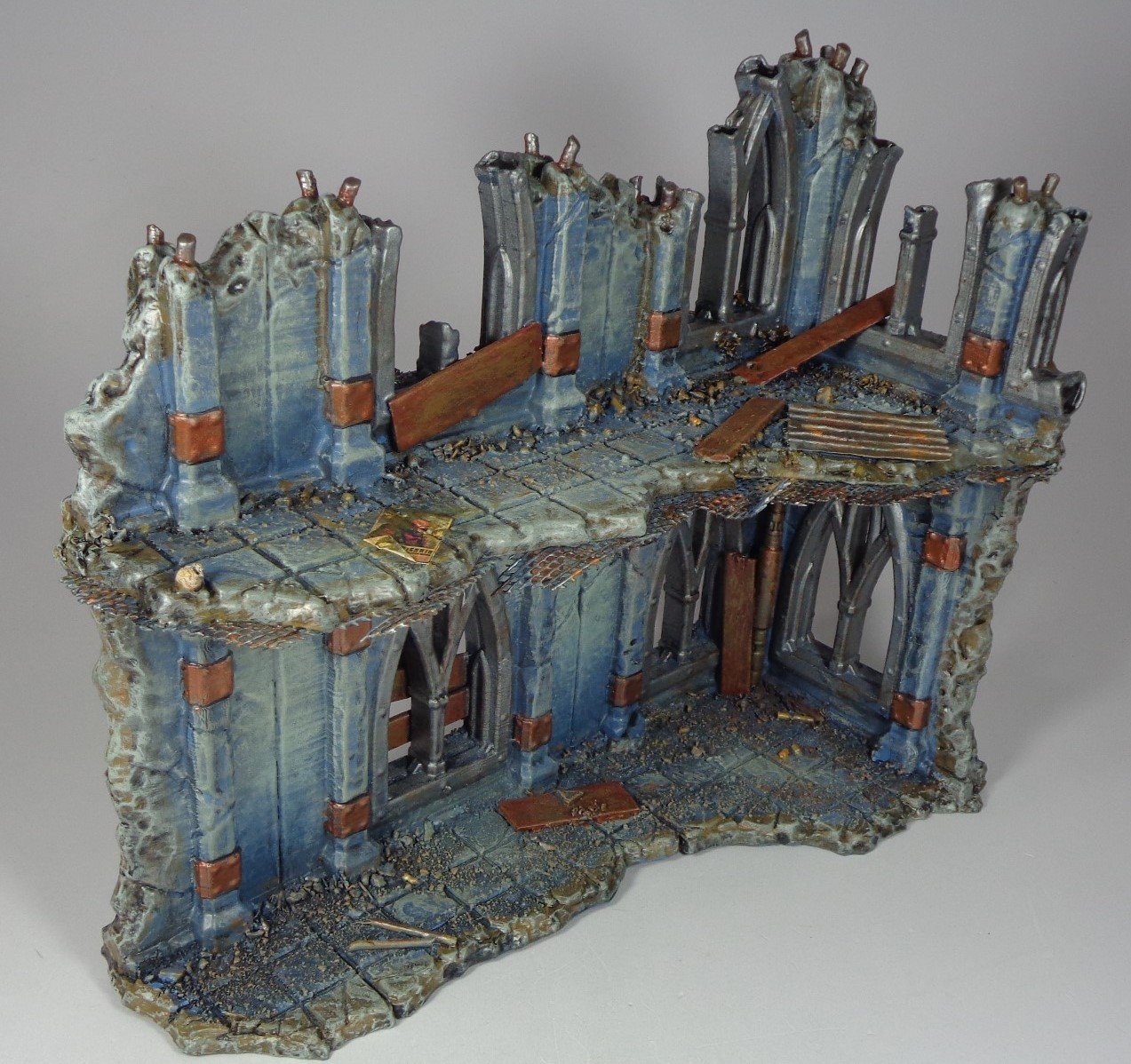 Warhammer 40k refinery terrain, 3D printed parts given the paint