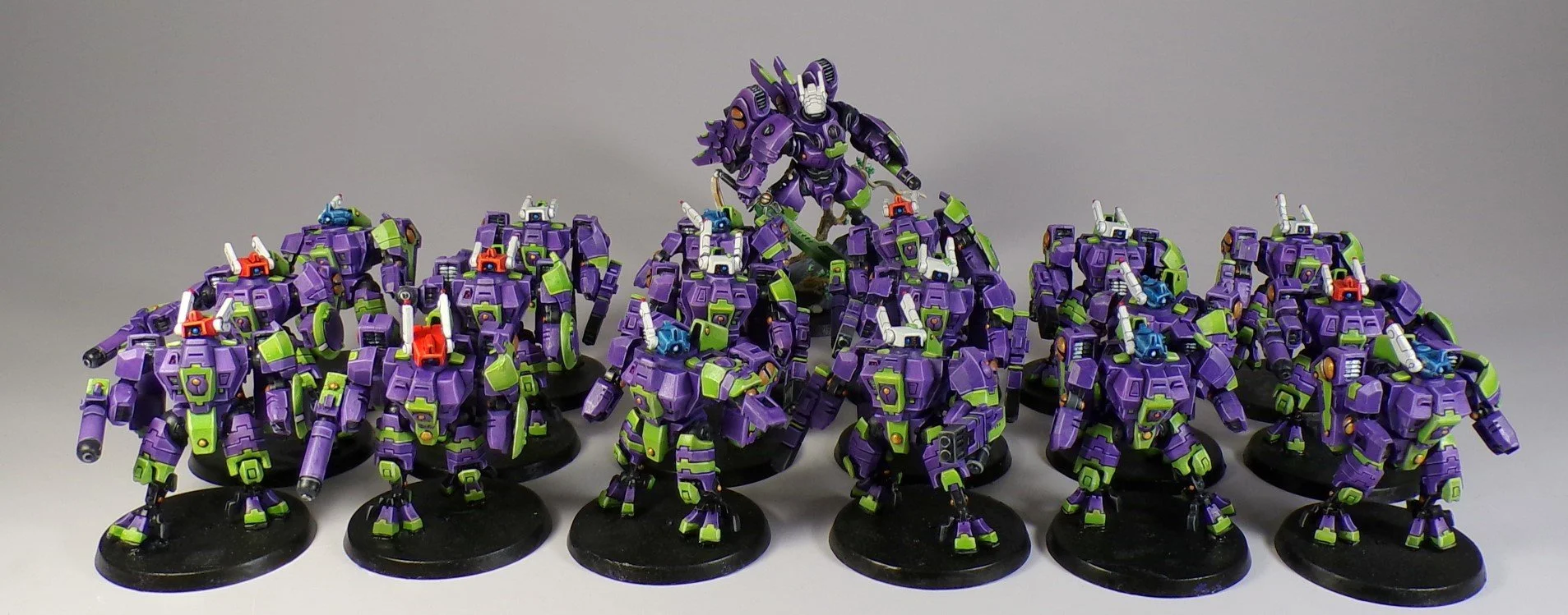 Neon Genesis-Inspired Tau Armor — Paintedfigs Miniature Painting Service