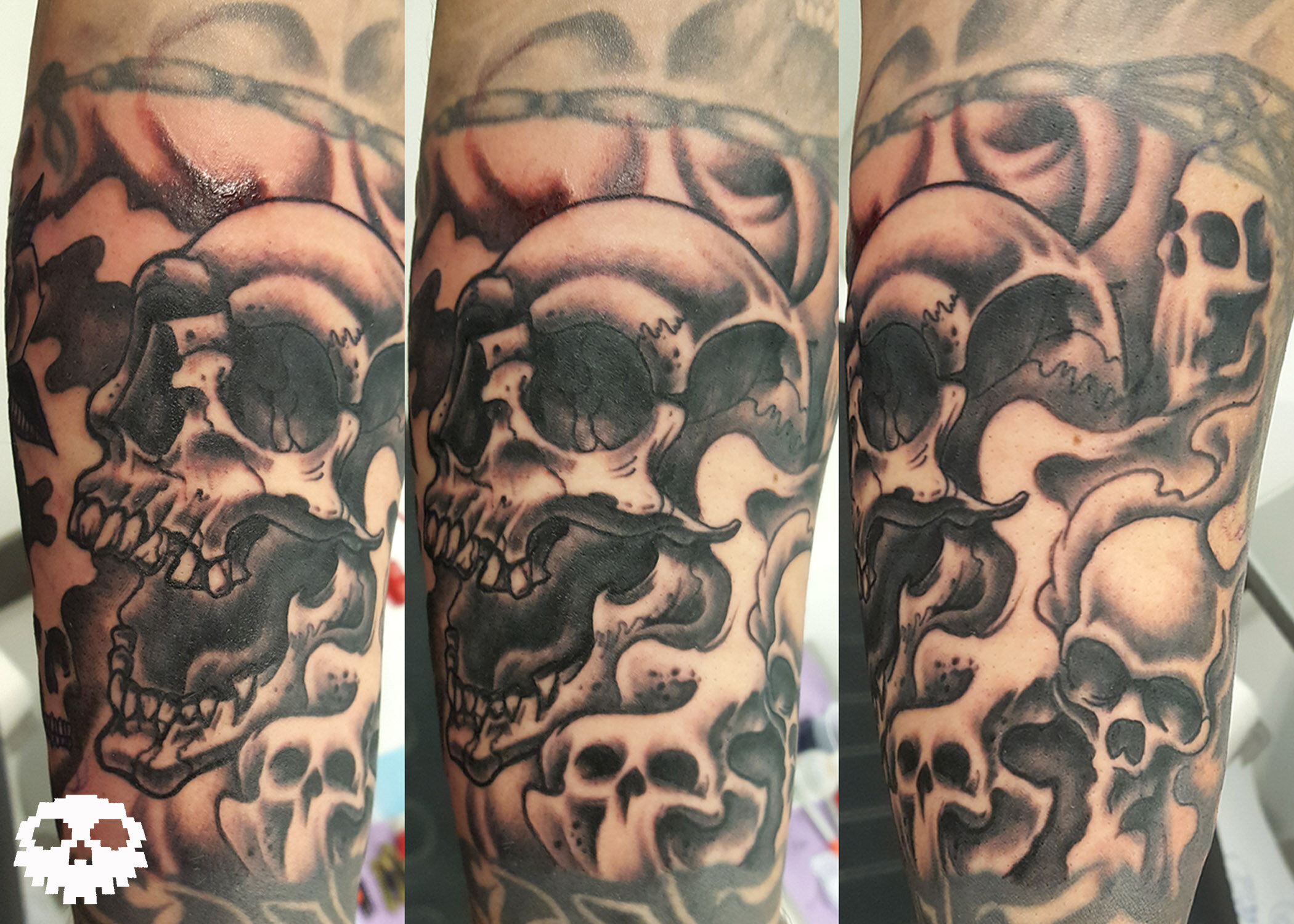 skull pile tattoo