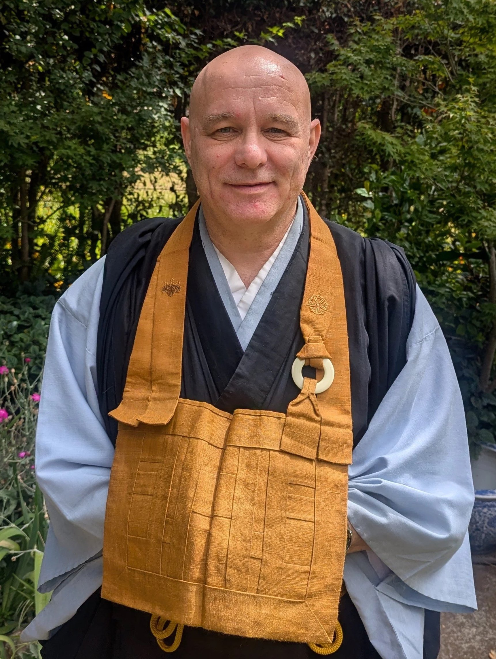 Portrait of Kanzan John Slattery with his service outfit