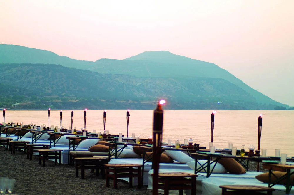 Relaxing on the beach of Anassa