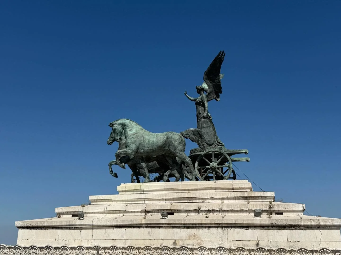 We climbed  to the top of the Monumento a Vittorio Emanuele II (also known as the &ldquo;wedding cake&rdquo; building), taking the glass elevator to the terrace for a 360-degree view of Rome &ndash; truly breathtaking. From there, the rooftops of the