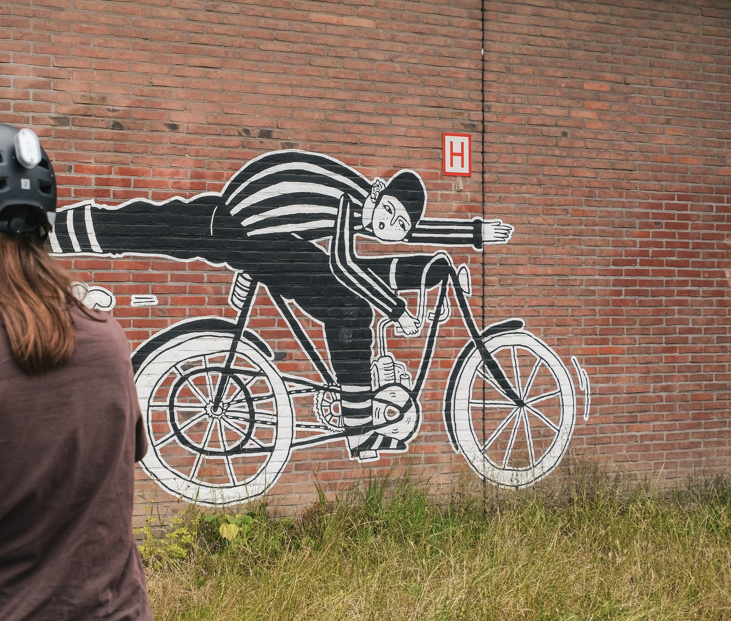 Cycling in Brussels. Bike art.
