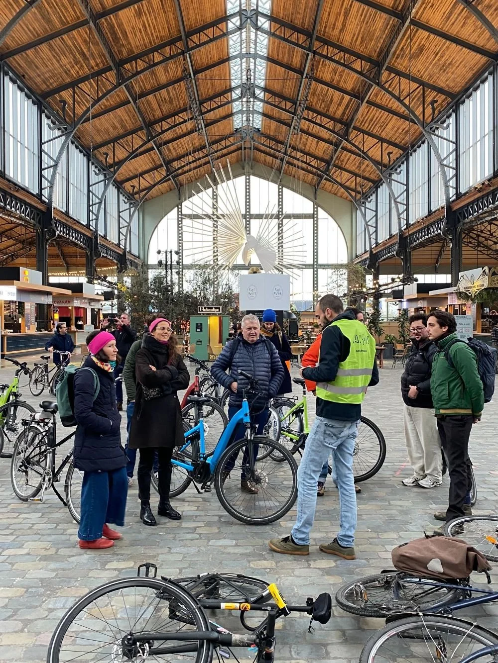 Bike guide and group at Tour&Taxis