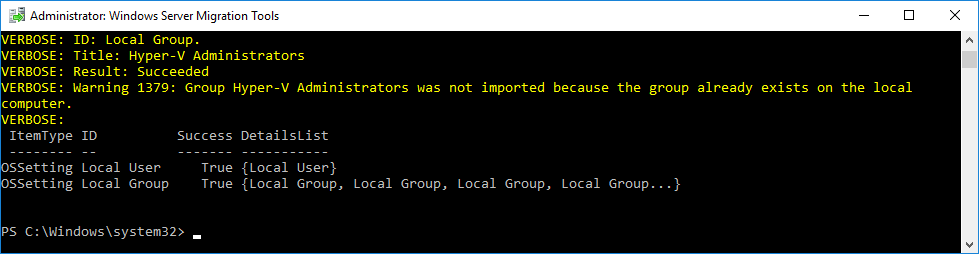 Abb. 9: Import-SmigServerSetting – Sicherheitsgruppen