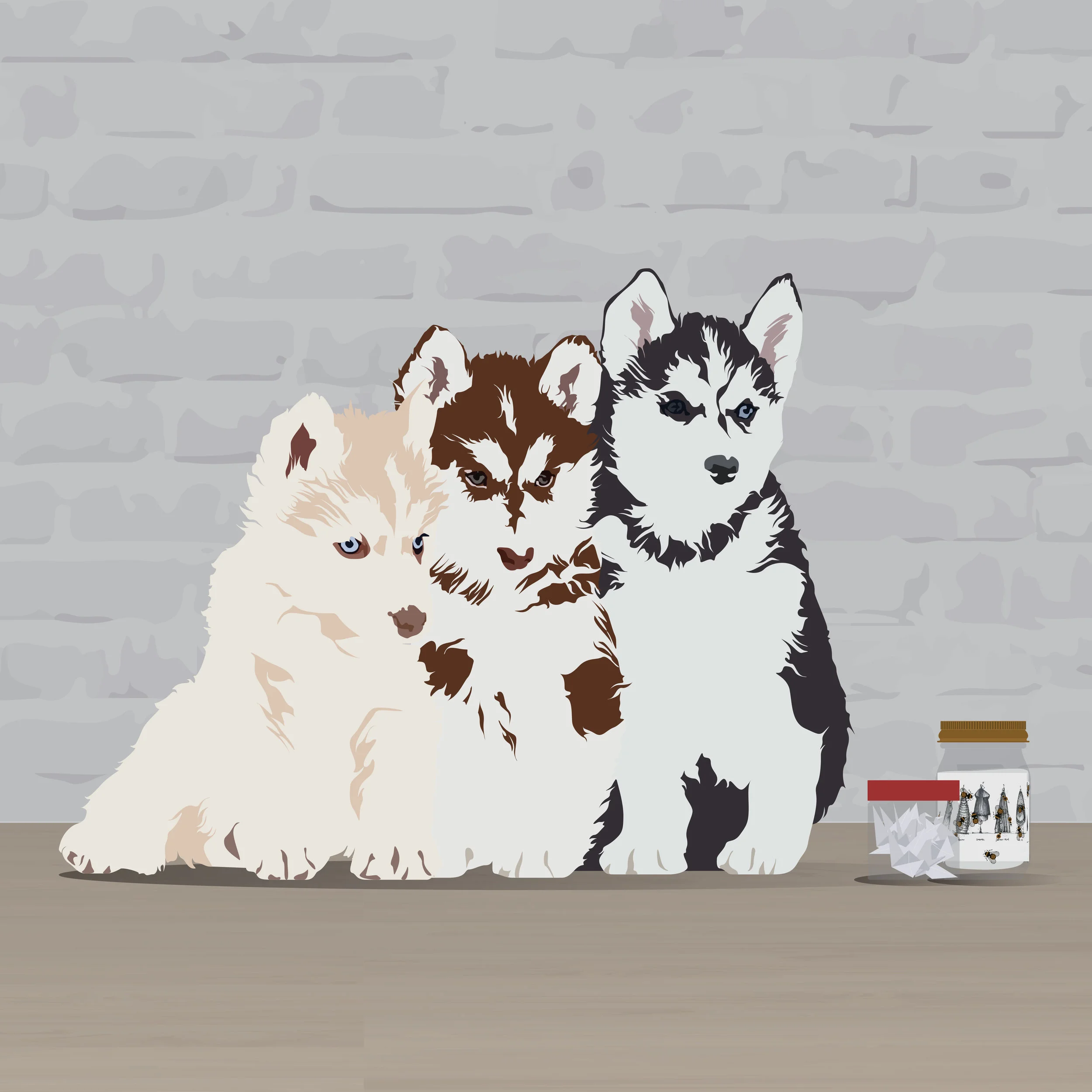 Bunch of huskies