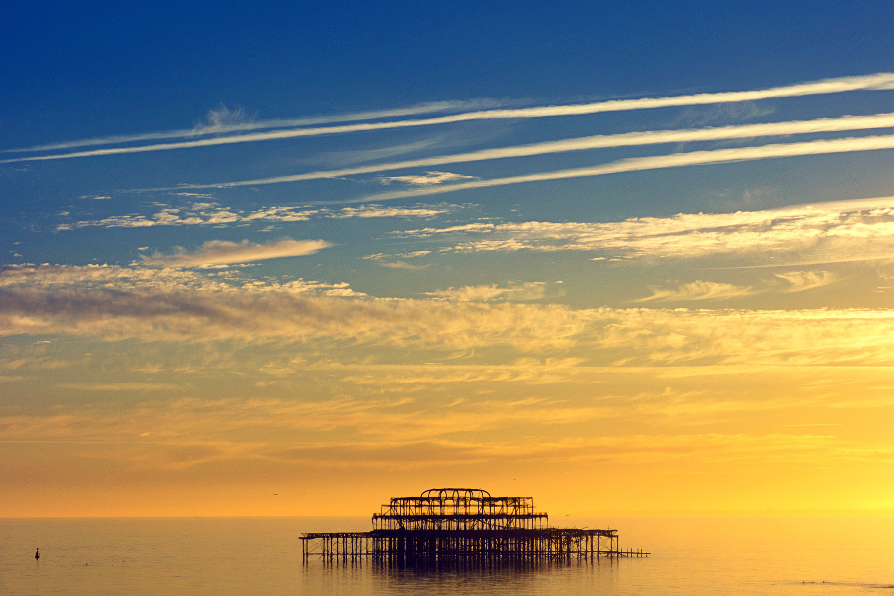 West Pier at Sunset, Brighton, East Sussex, England