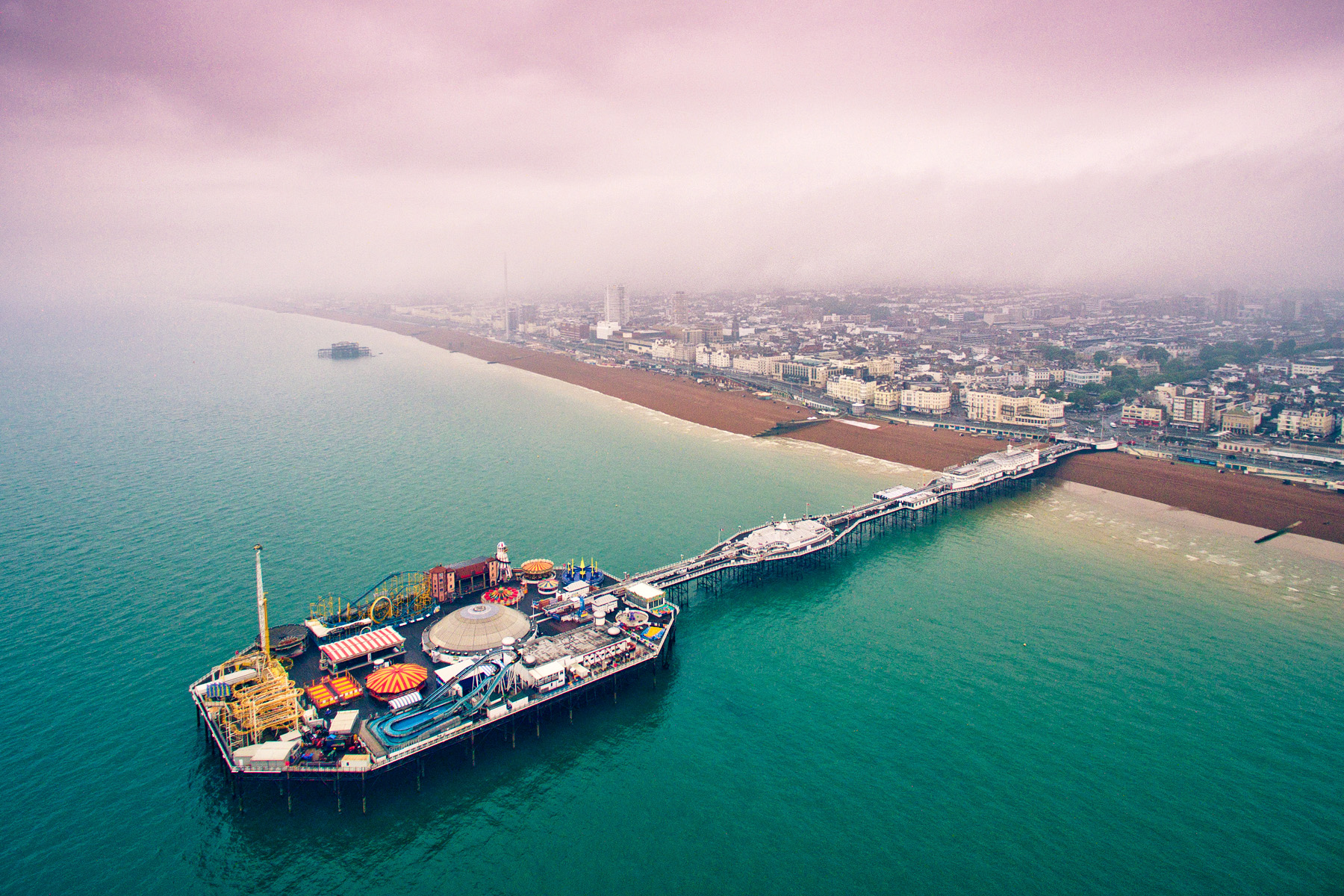 Brighton Pier from above, Brighton, East Sussex