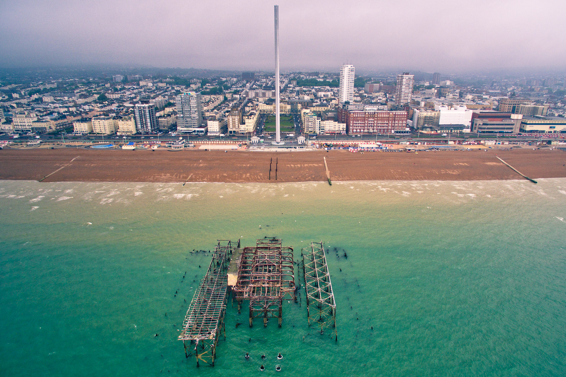 West Pier from above, Brighton, East Sussex