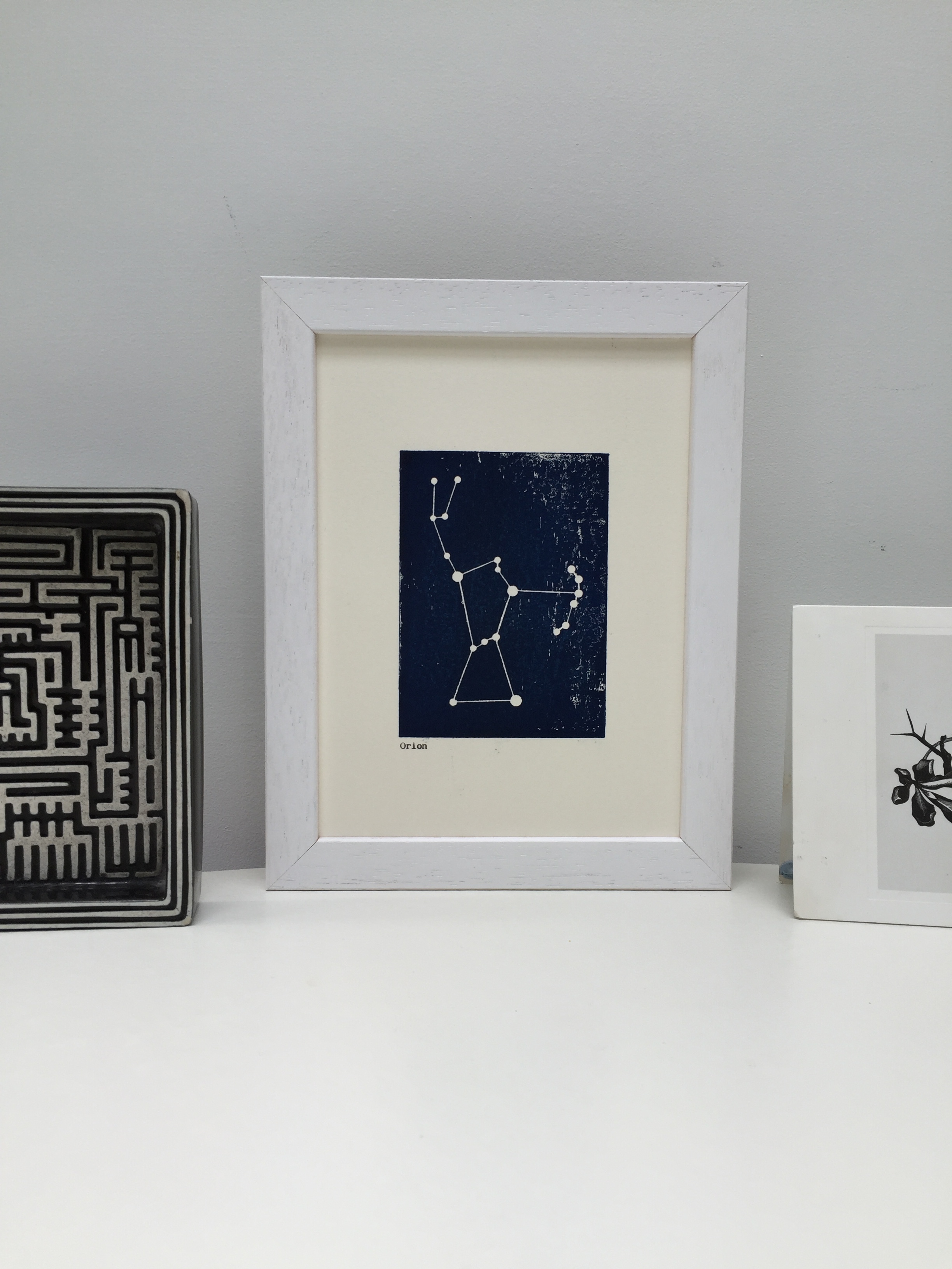 Orion constellation print white frame