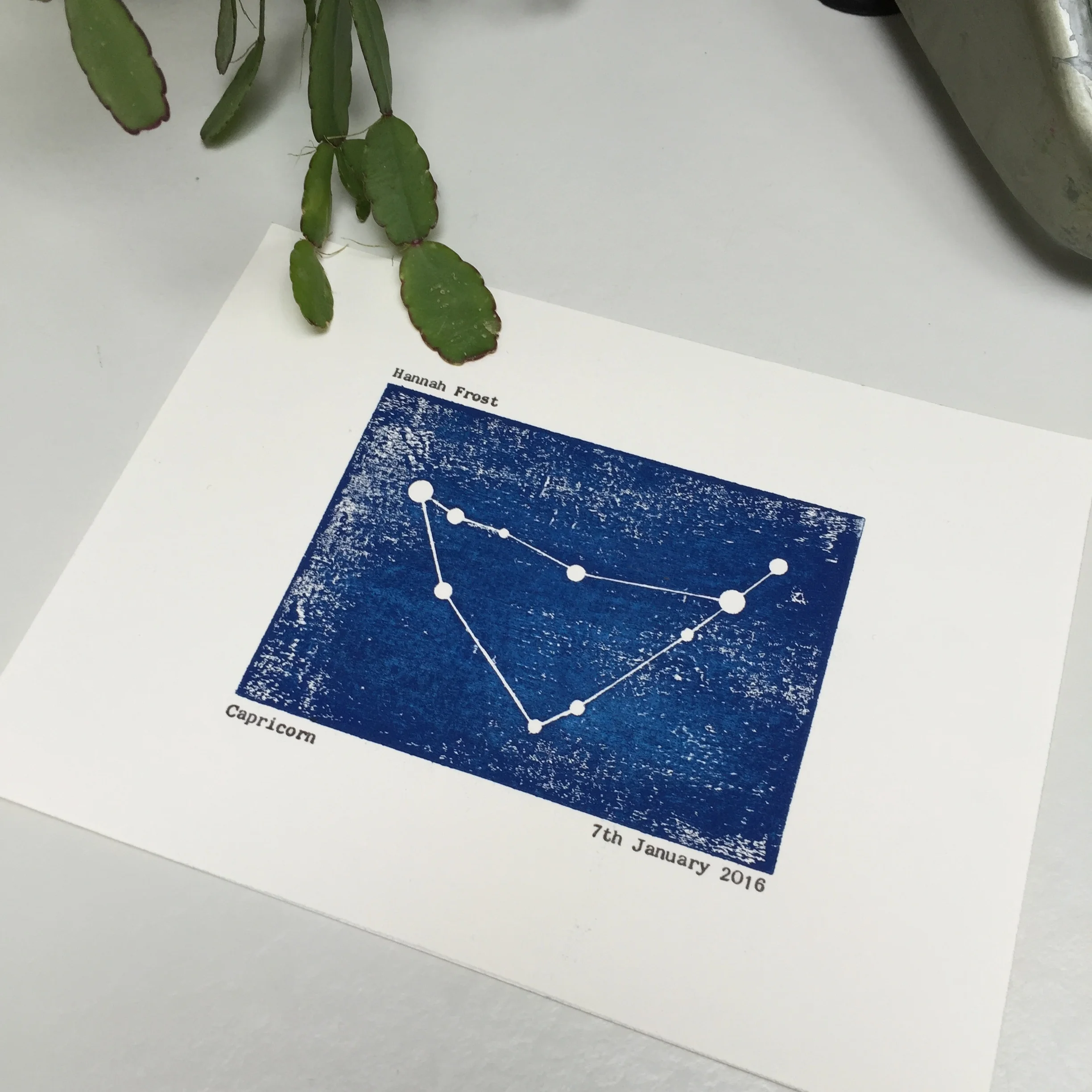 Capricorn constellation personalised print unframed