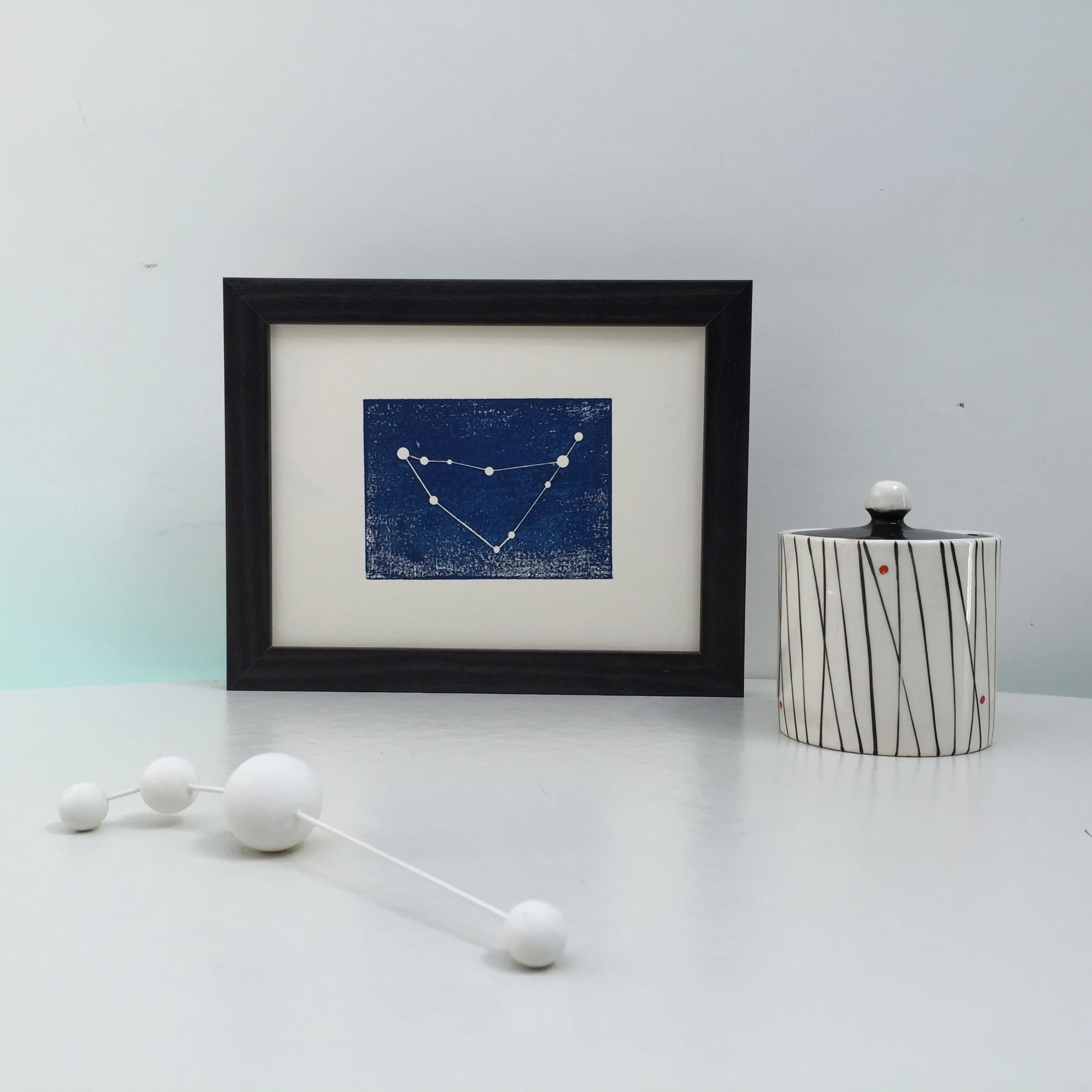 Capricorn constellation personalised print black framed