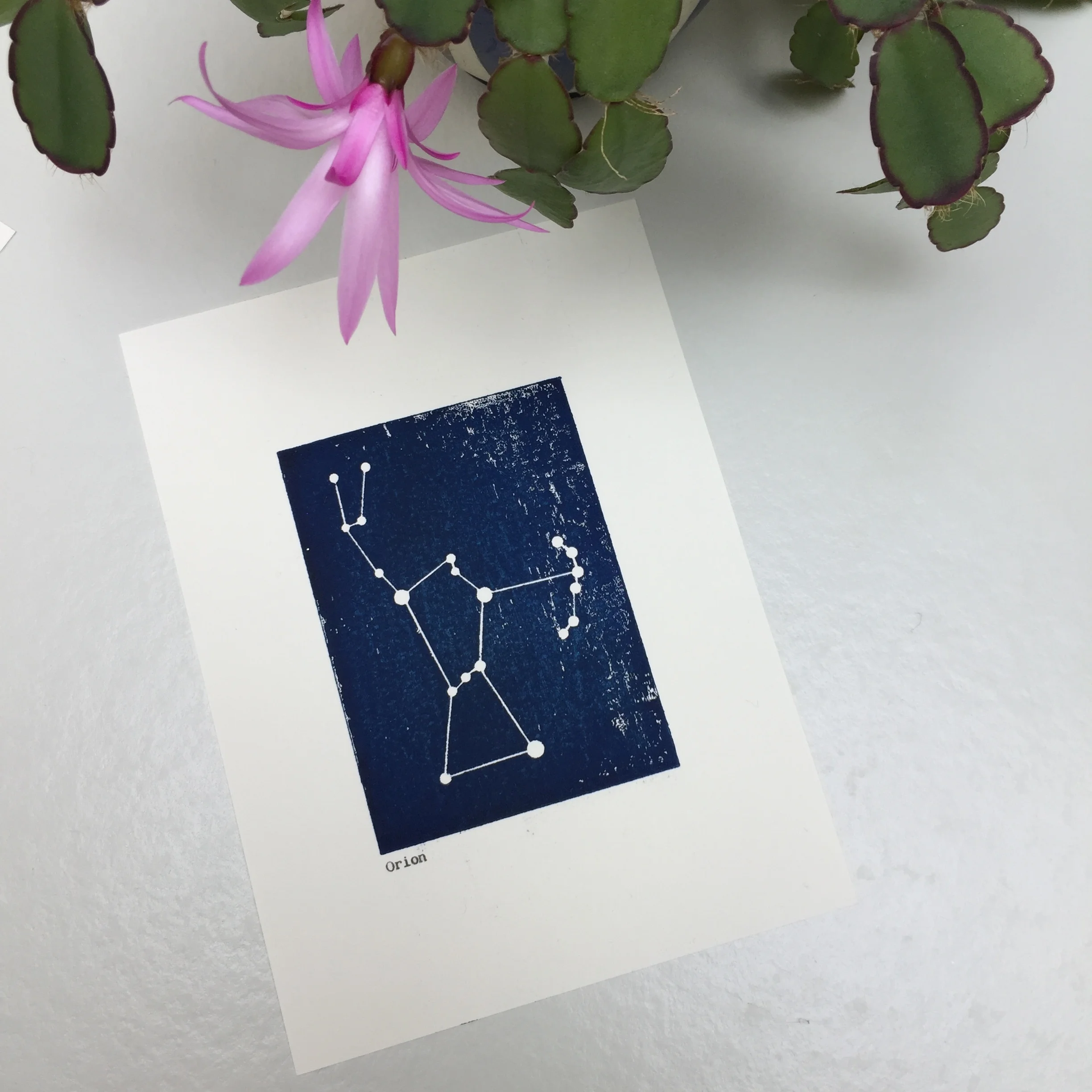 Orion woodblock constellation print unframed