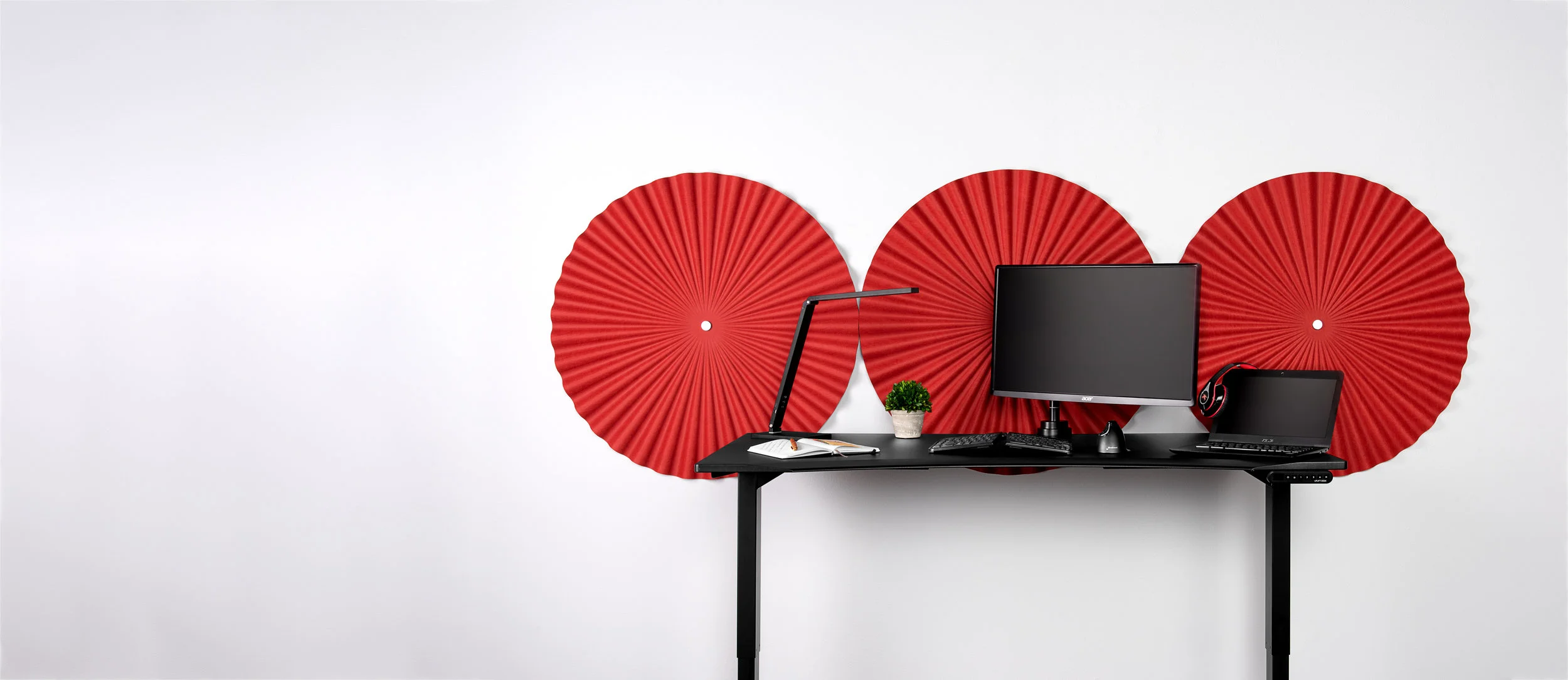 Wall Acoustics - 3D Fan Panel - Red - With props.jpg