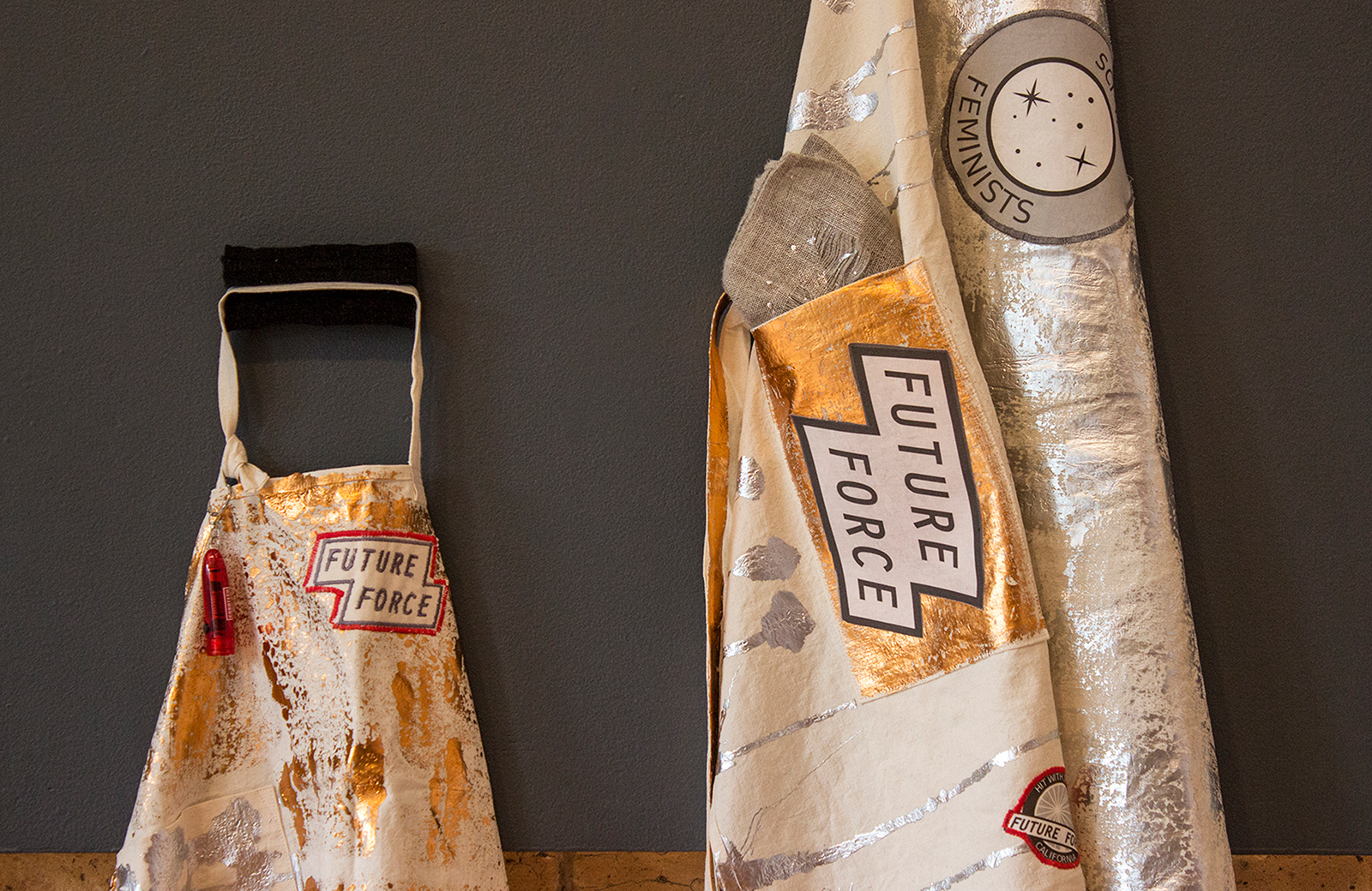  The Experimental Sound Studio, Chicago, 2014, Work Aprons: detail and installation view. Photo: Adam Liam Rose 