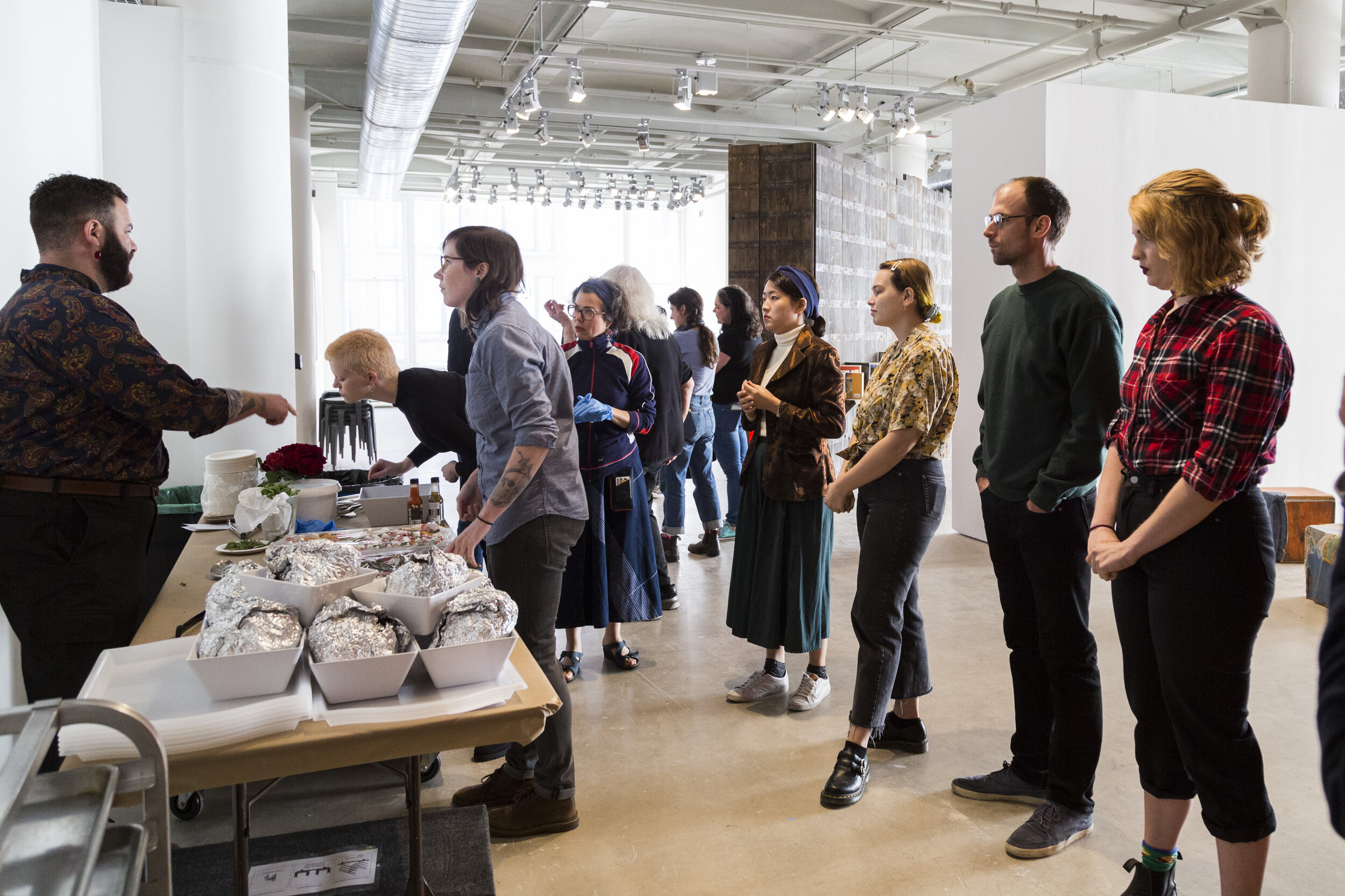   Serving IV: “As Long As We Are Here…” , Mierle Laderman Ukeles, performance,   Sullivan Galleries, The School of the Art Institute of Chicago, 2019. Photo: Jaclyn Rivas 