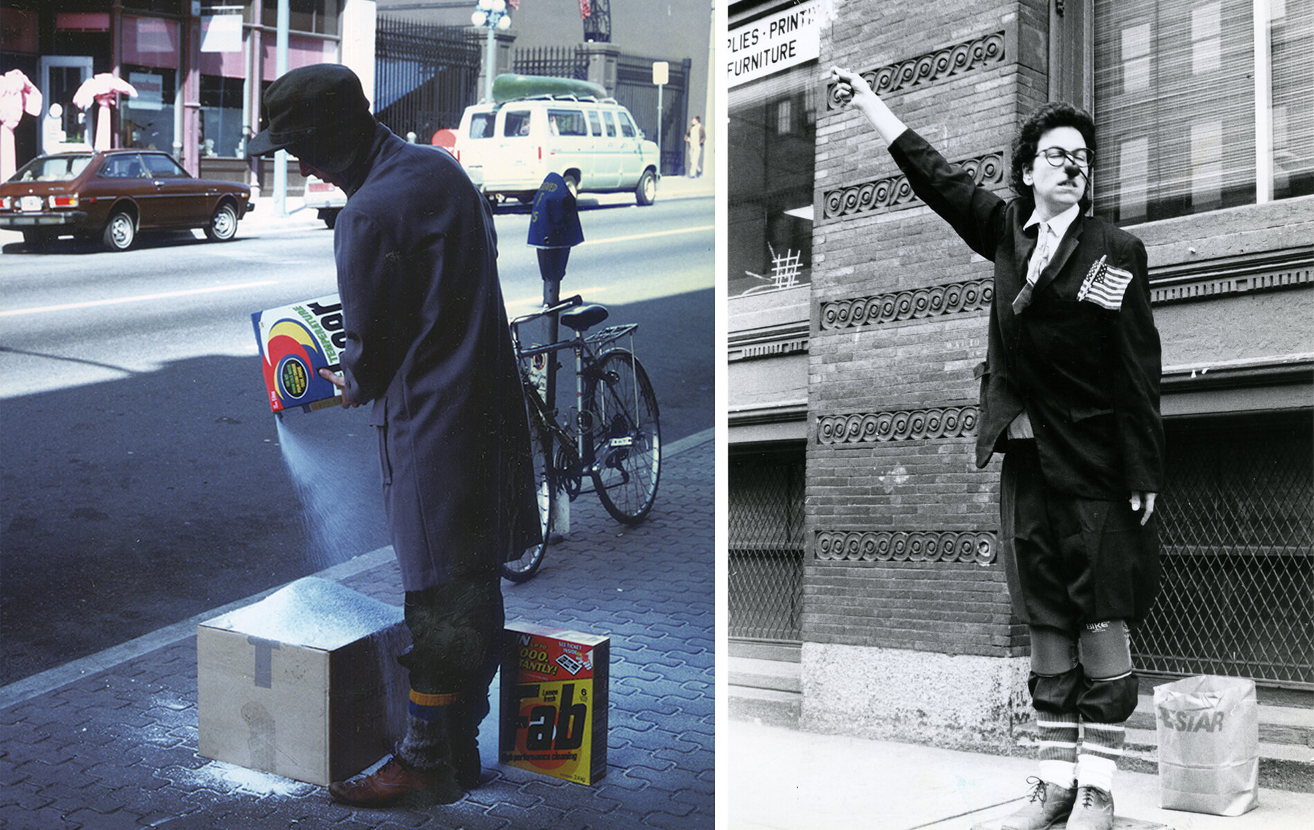  Left:  Soapbox , Open Space Gallery, Victoria B.C., Right:  Soapbox , Mobius, Boston, MA, 1985 