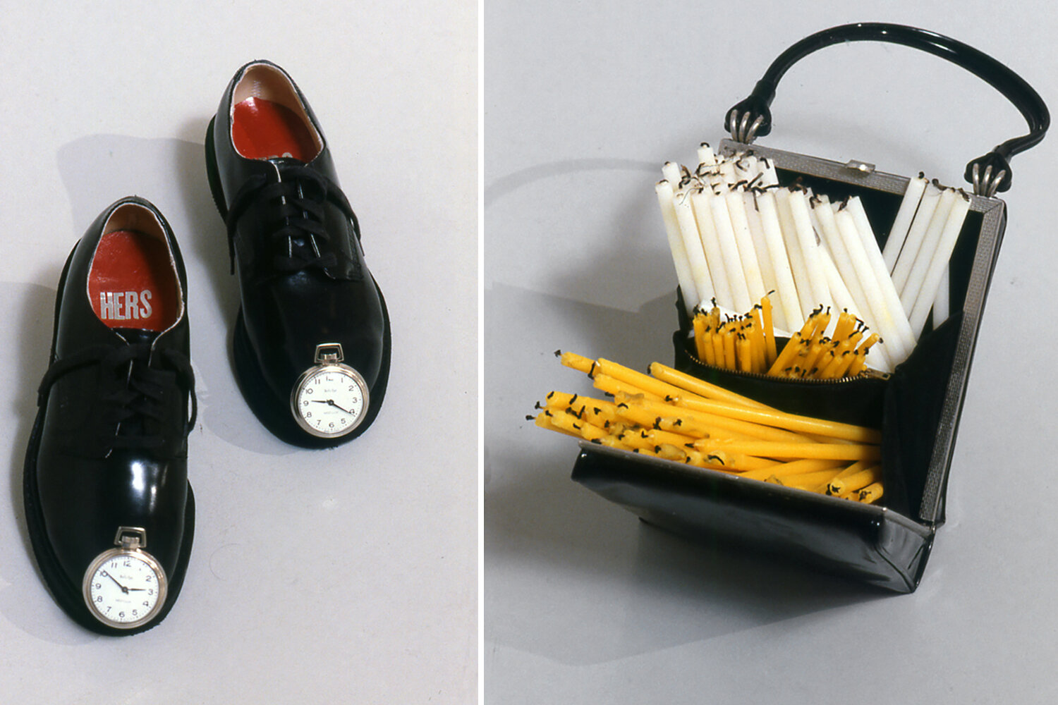   Measuring With Eyes and Feet: Compass &nbsp; shoes and Purse  1991. Photo: B.T. Martin 