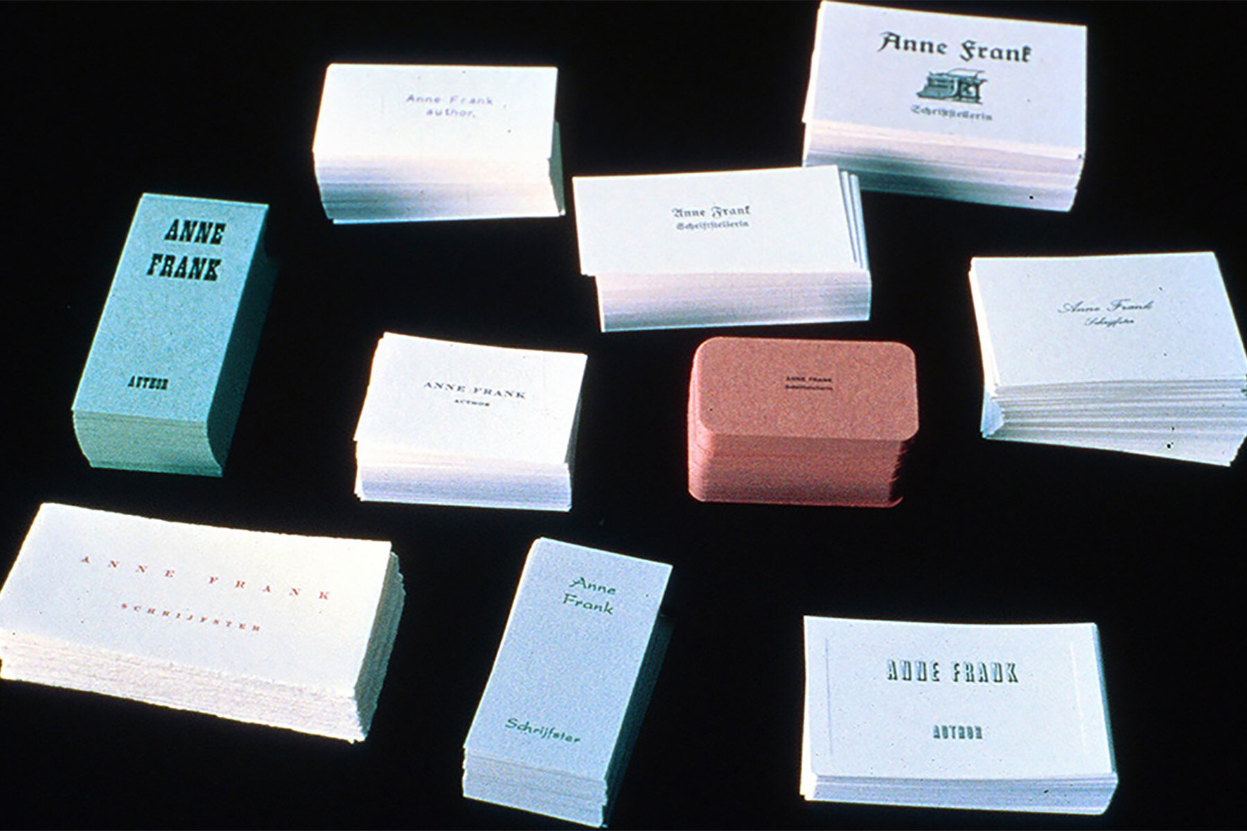  Anne Frank Project: A Probability: Business Cards (Anne Frank writer), Portland Museum of Art 1994 