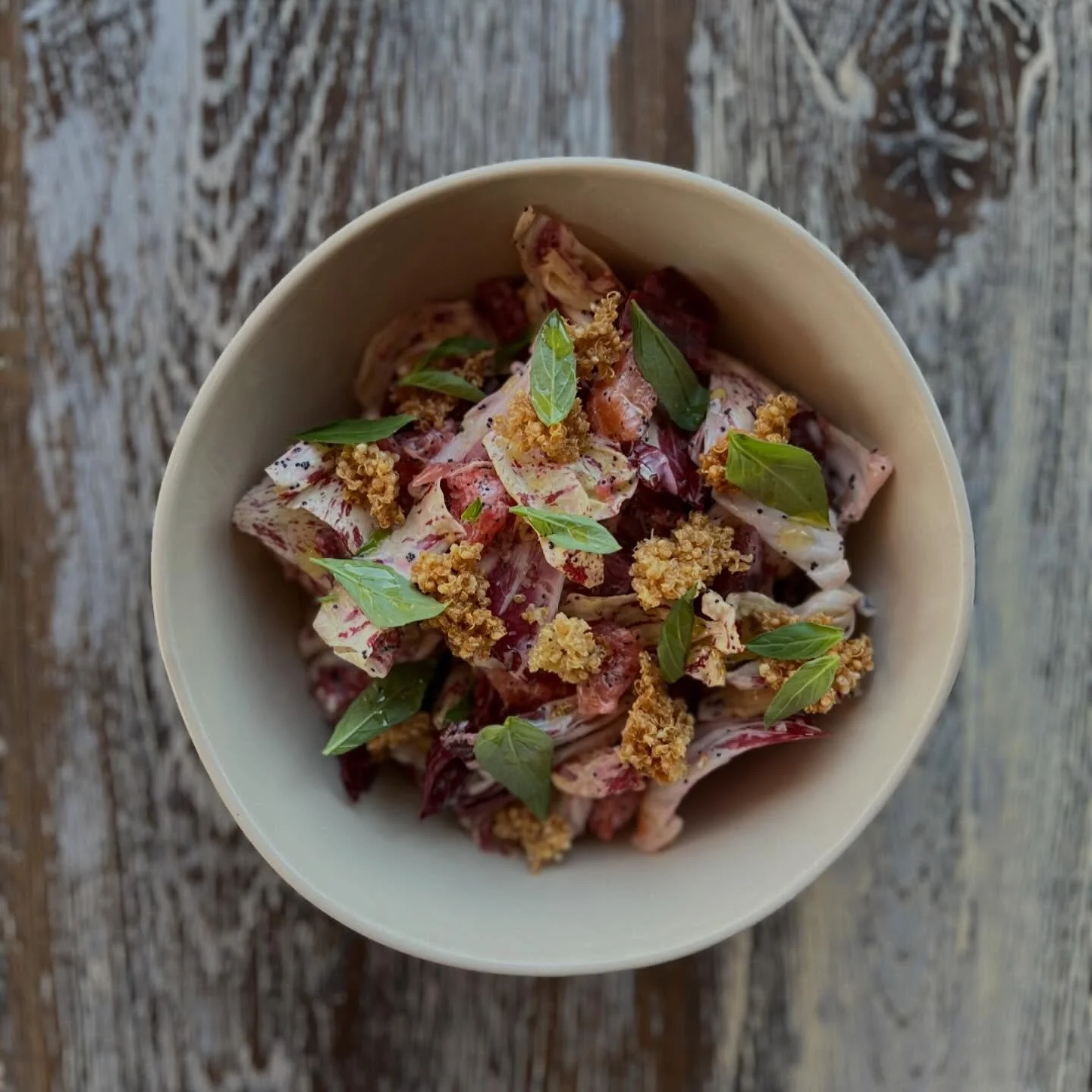 Citrus Salad, roasted beets, puffed quinoa, buttermilk-poppyseed dressing. Now on the dinner menu!  #wintergreens #satsuma #caracara #grapefruit #lime
