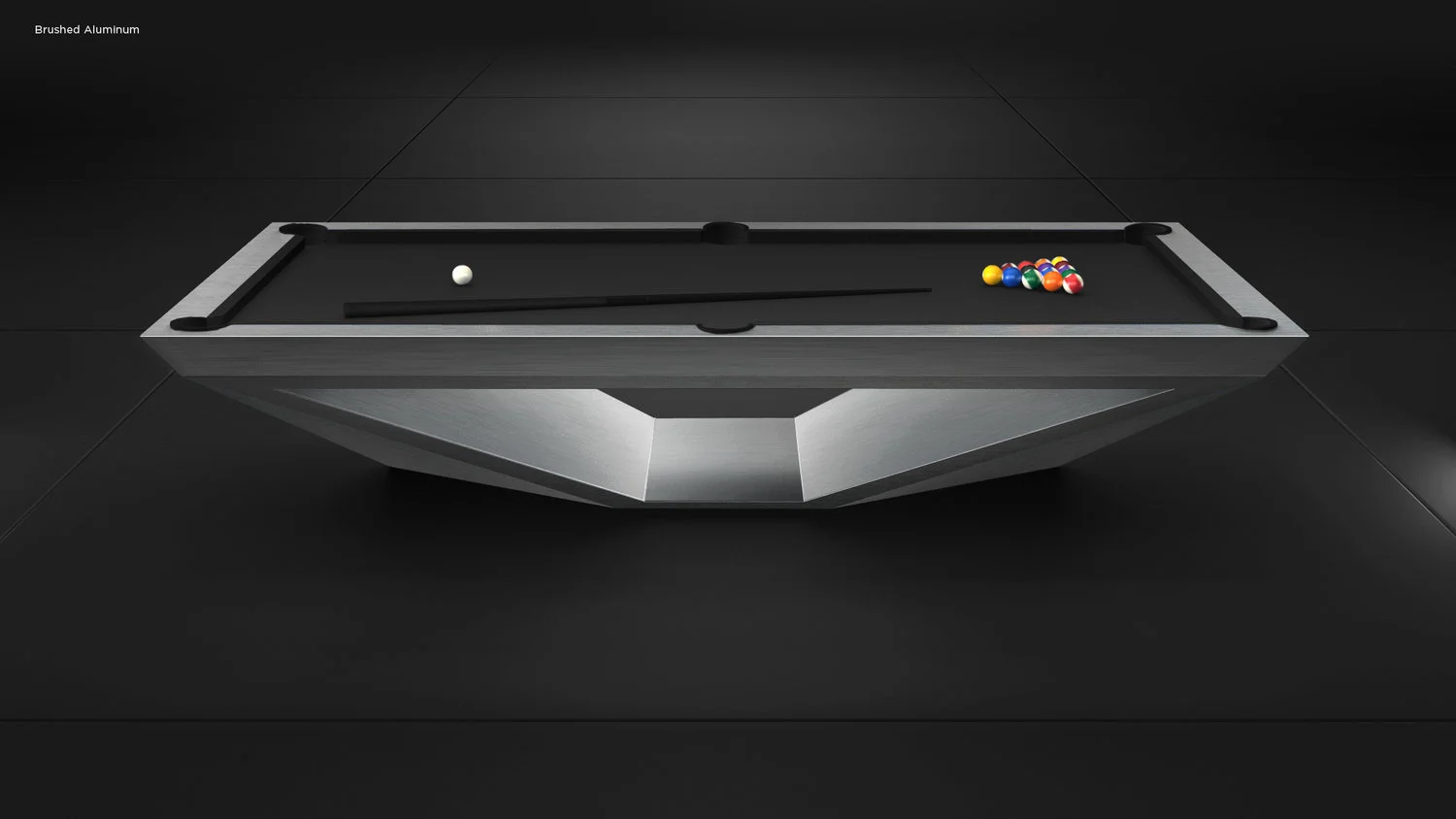 Stealth Billiards Table in Brushed Aluminum