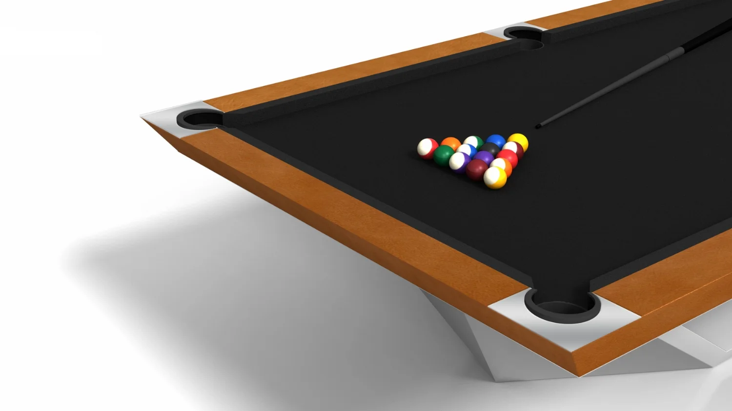 Stealth Billiards Table with a Leather Apron and Rails