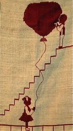 Boy Girl and Balloon Double Weave