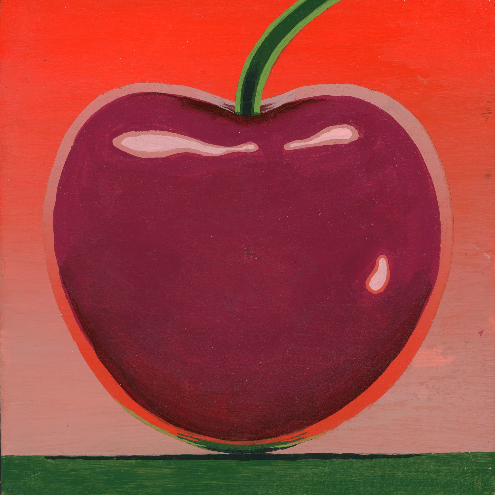   Big Cherry , 4” x 4” acrylic on wood panel 