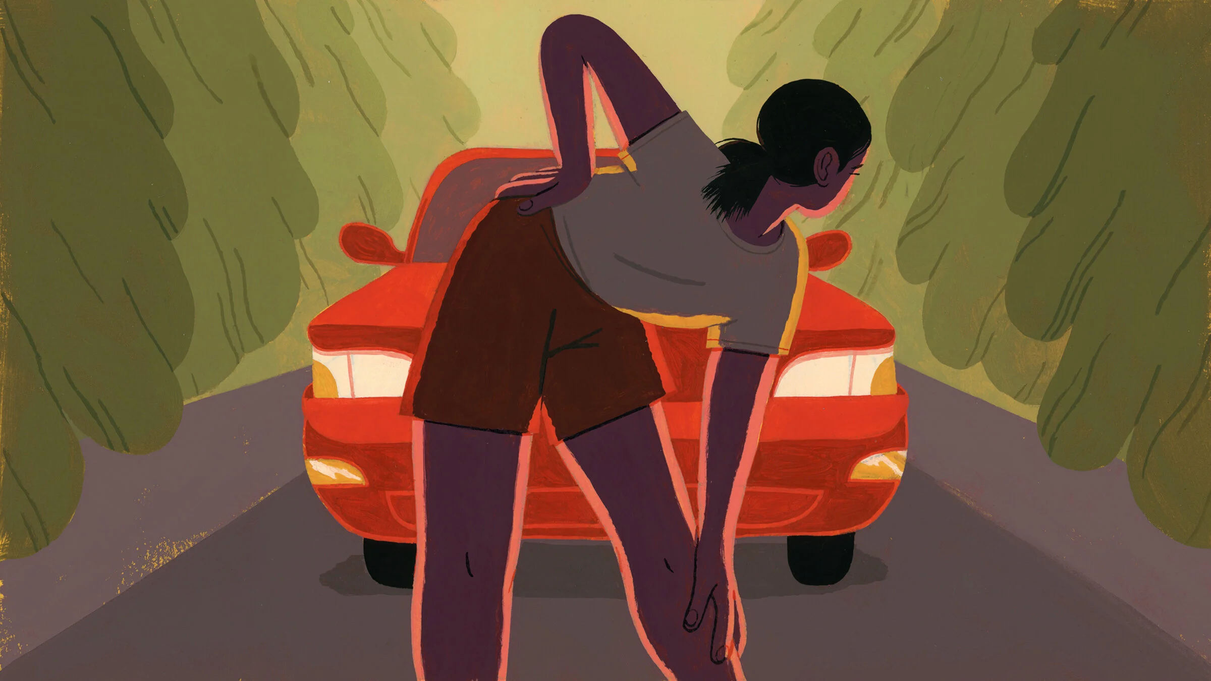  The author’s experiences of men behaving badly, including stalking her in a car while she went running as a teenager. 
