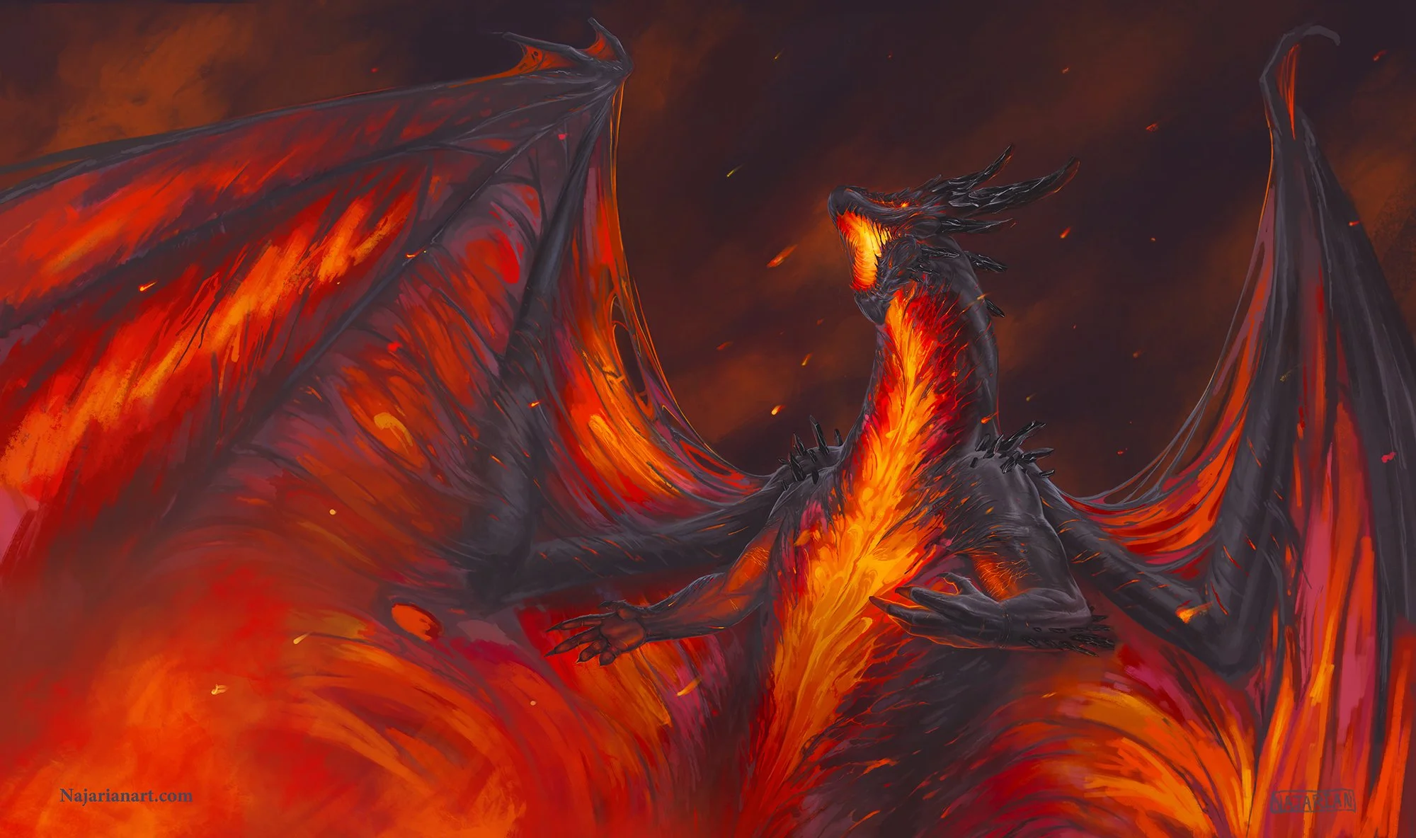 Fire dragon playmat — NajarianArt