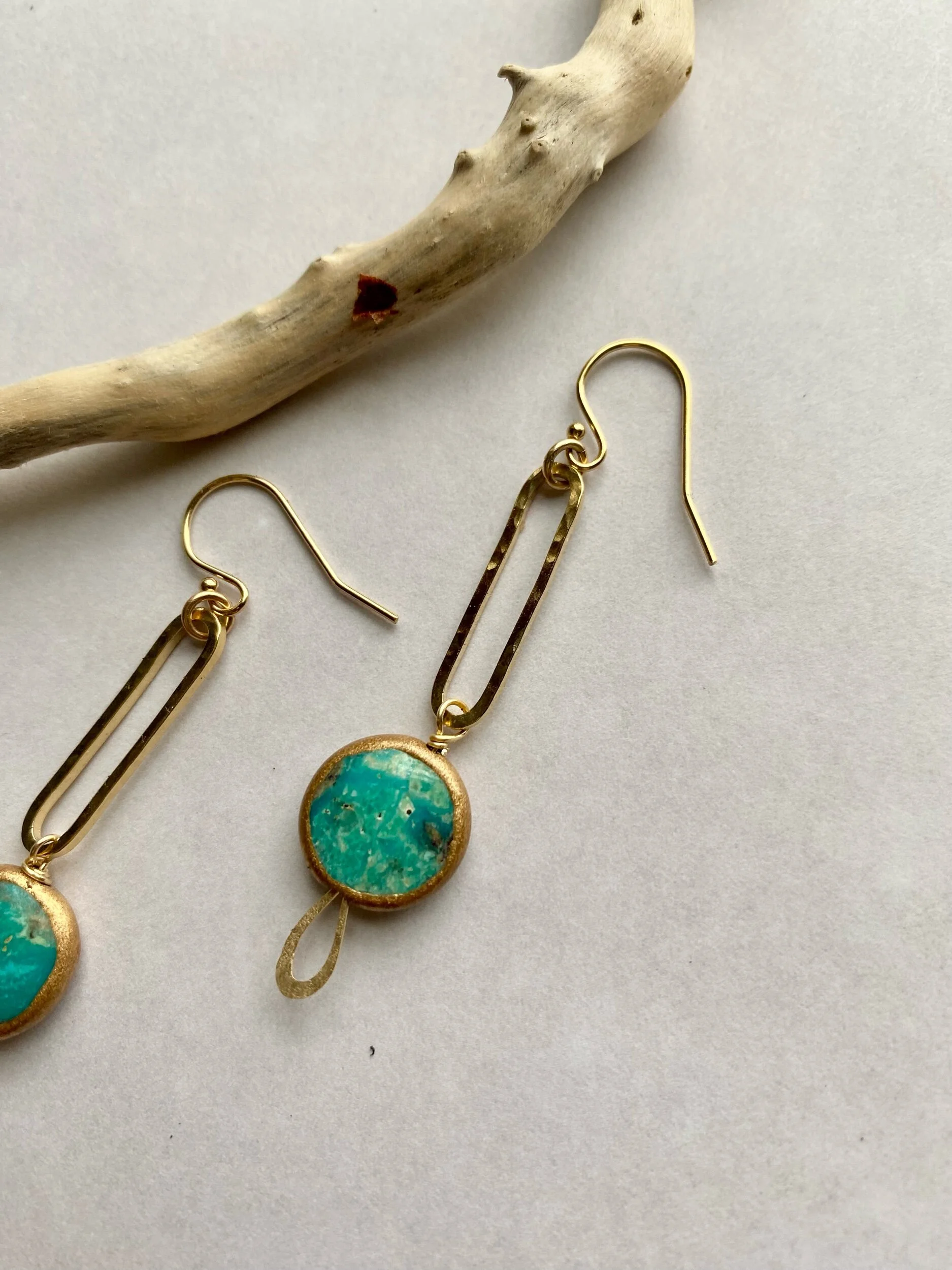 Gold Link Turquoise Drops