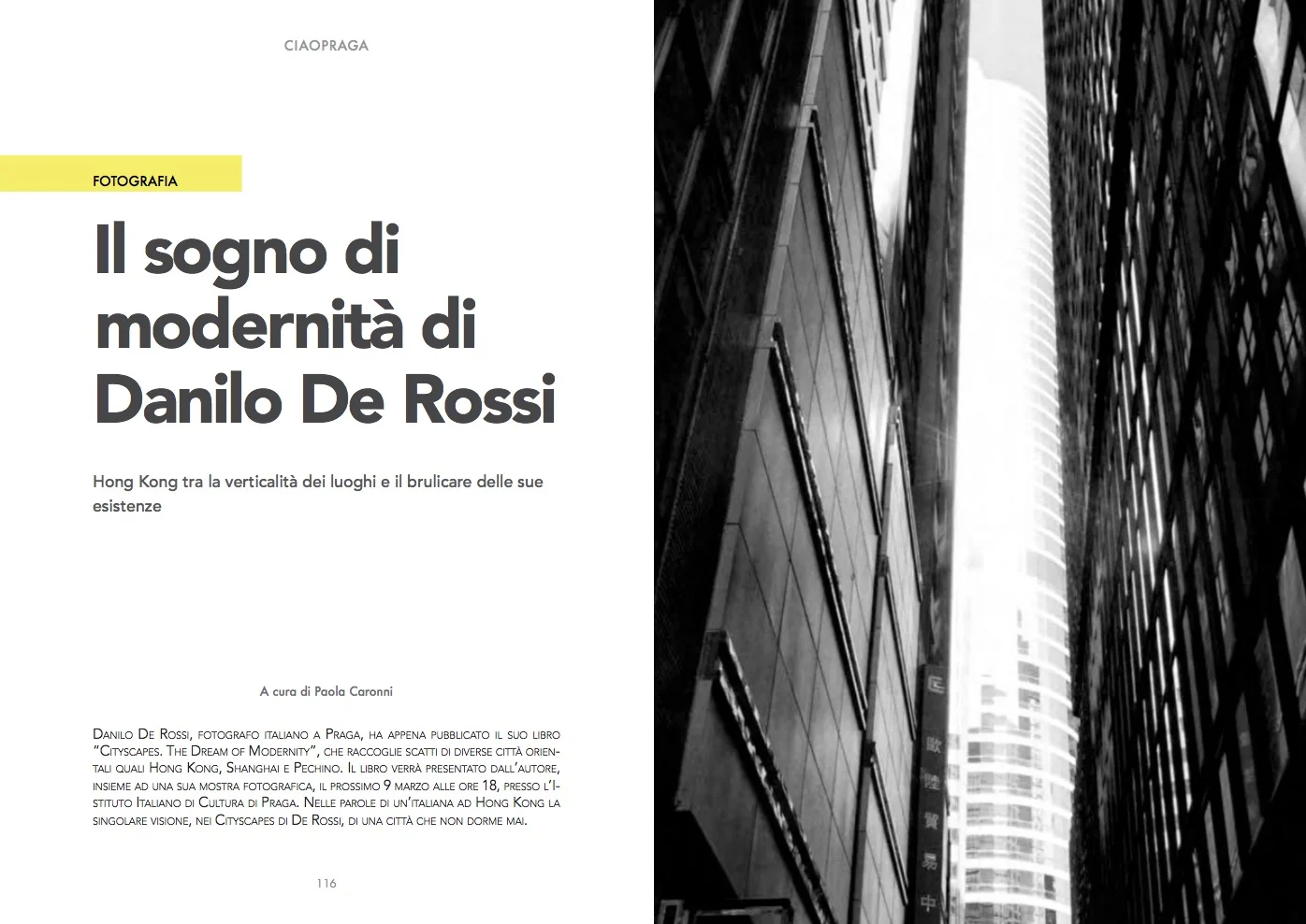 Ciao Praga Magazine Volume 4 - Article by Paola Caronni - read in full (in Italian)