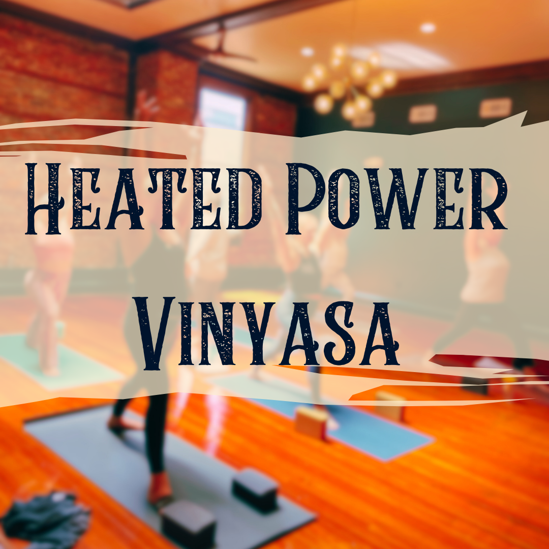 Heated Power Vinyasa is an energetic style of yoga that involves fluid movements from one pose to the next. It focuses on breath, foundation, and flow, allowing students to discover their inner strength. Vinyasa, which means "flow," synchronizes bod