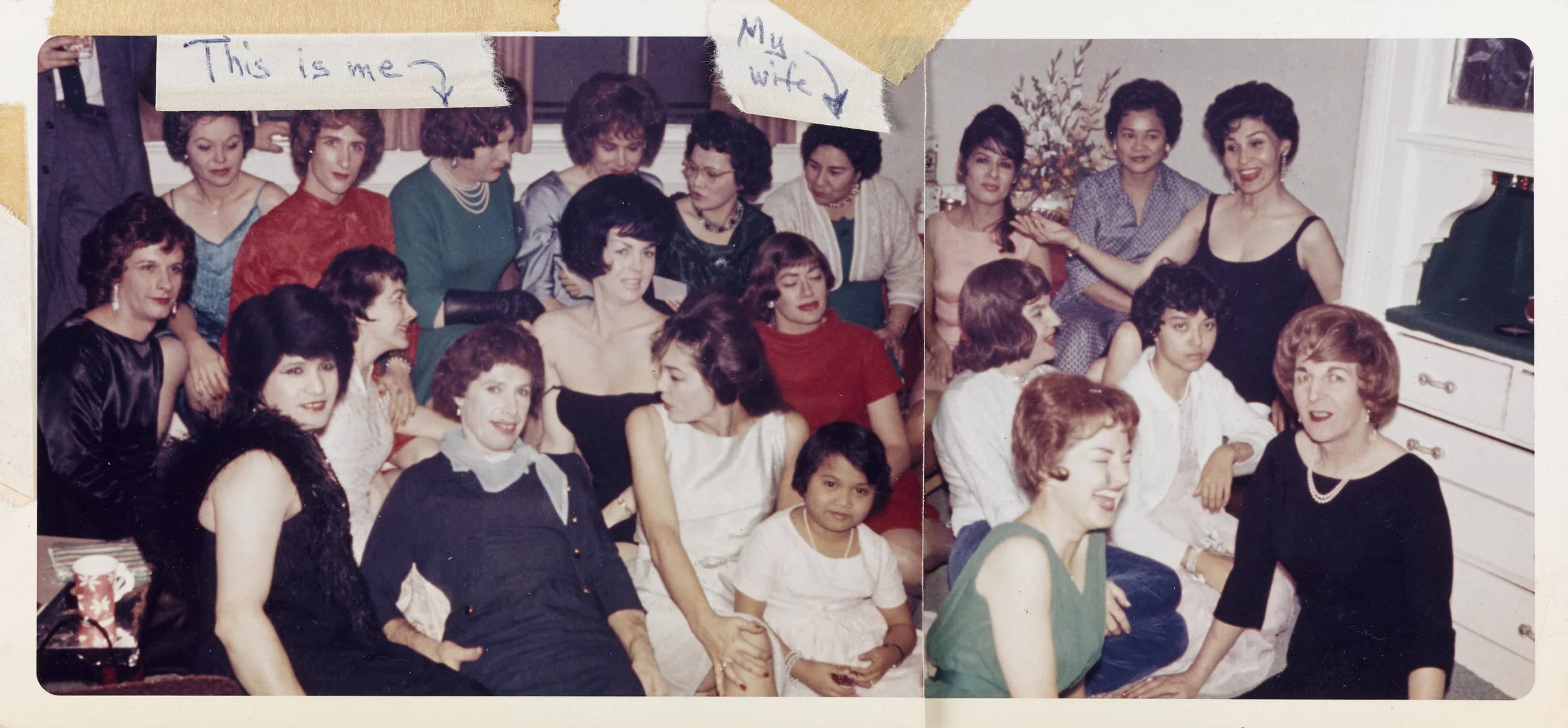 Unknown American, Large Group in Living Room , Chromogenic Print 8.8 x 19 cm, 1963. Collection of the Art Gallery of Ontario. Purchase, 2015. 2014/915. © Art Gallery of Ontario.