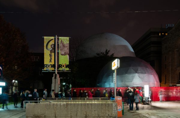 Zero Hour, Public Studio with Etel Adnan. 360˚ video installation for Scotiabank Nuit Blanche 2015.