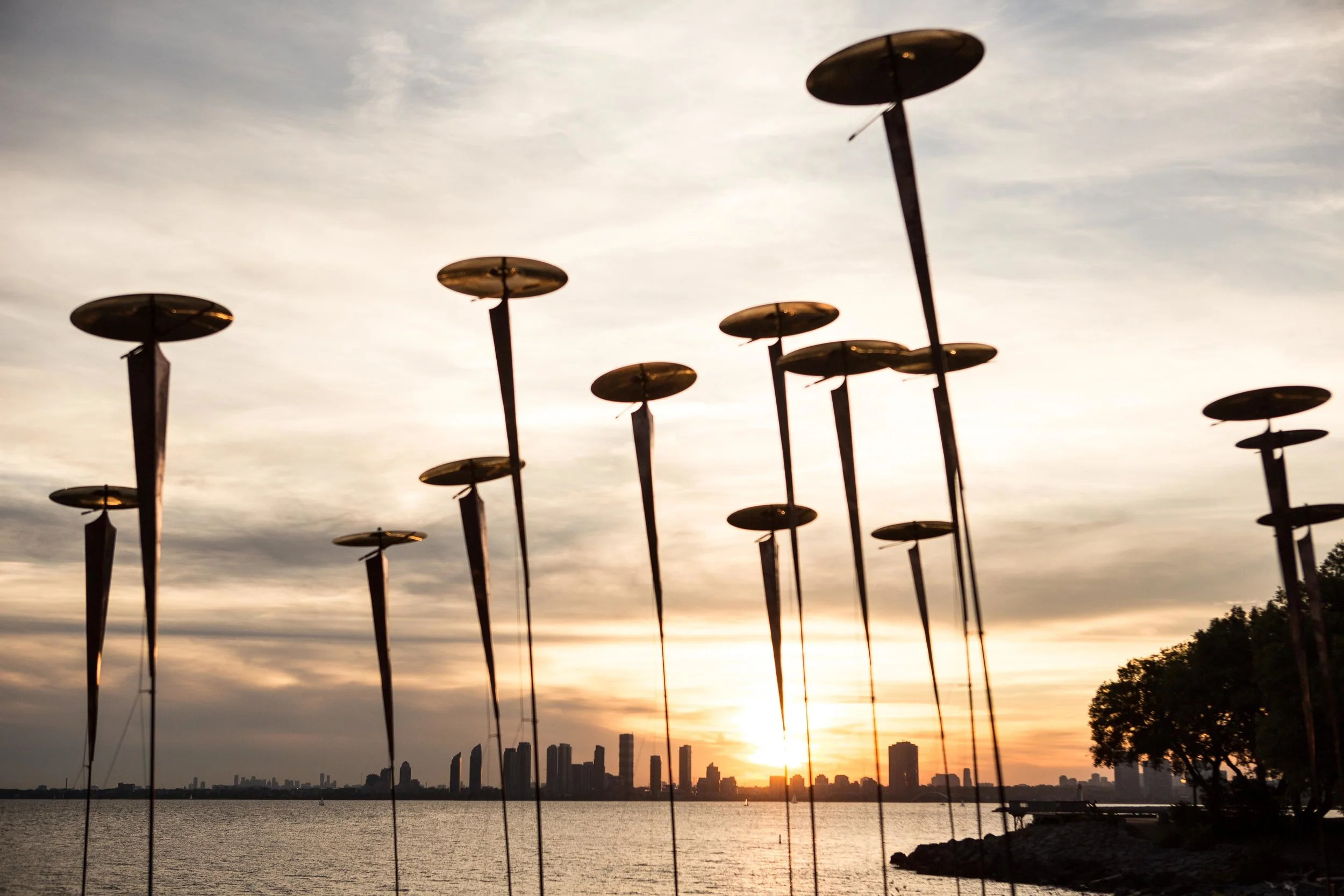 Wind Flowers by John Dickson, presented at in/future . Ontario Place, 2016. Photo by Andrew Williamson.