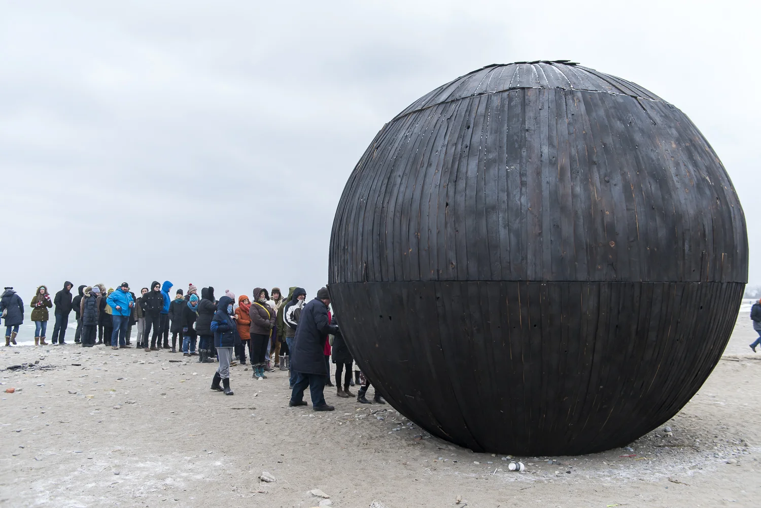In the Belly of the Bear by Caitlind r.c. Brown & Wayne Garrett. Winter Station installation 2016. Photo by Khristel Stecher.